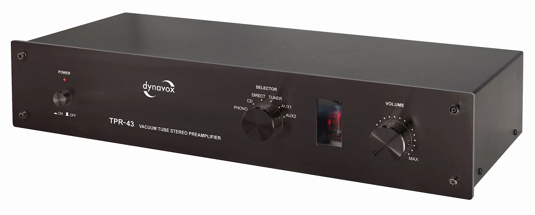 Dynavox TPR-43 Preamplificatore a valvole con ingresso phono MM MC, nero