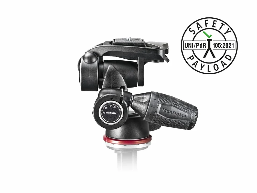 Manfrotto MH804-3W Testa a 3 Vie con Leve Richiudibili, Nero