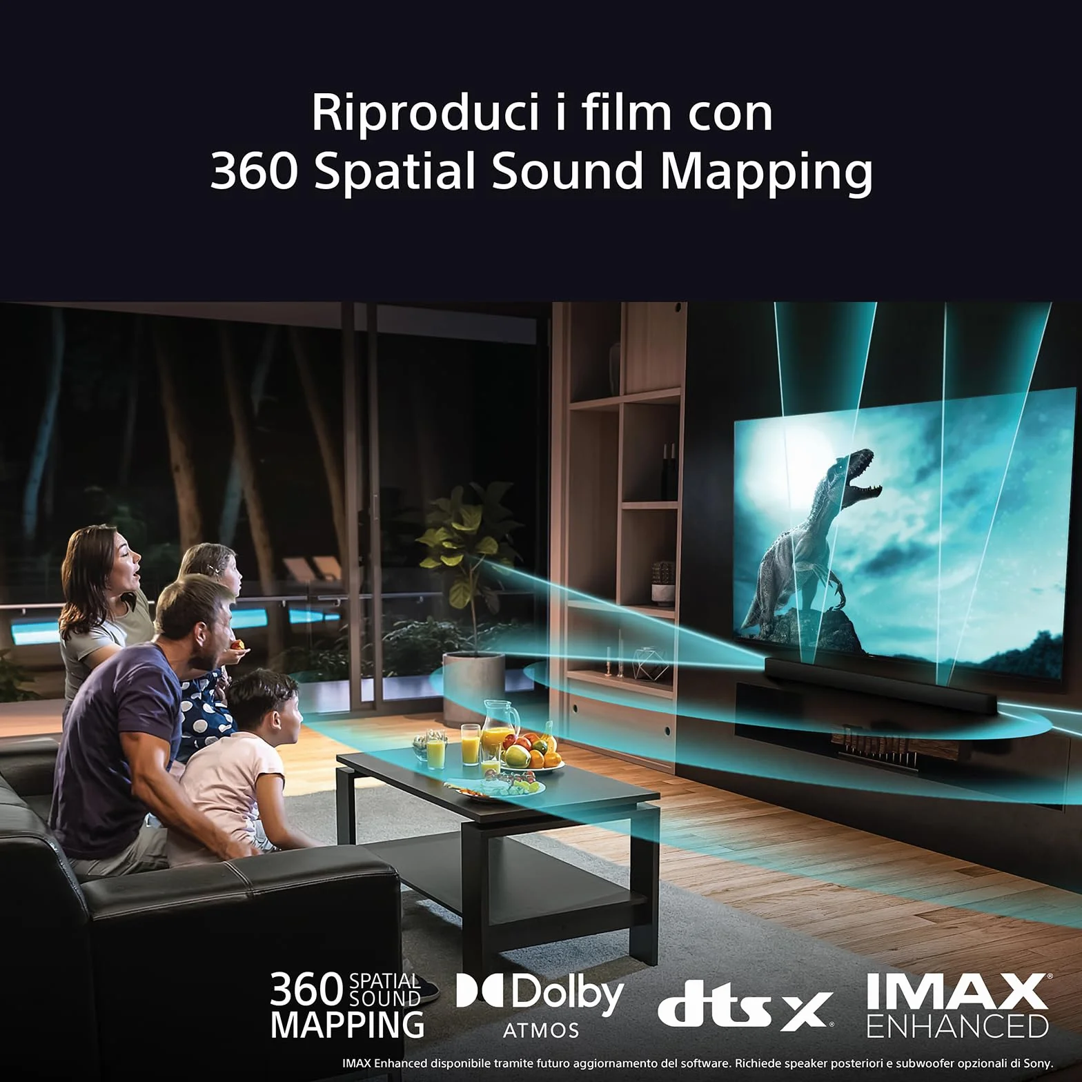 Sony BRAVIA Theatre Bar 9 – Dolby Atmos single soundbar, DTS:X, 13 speakers, Wi-Fi, Bluetooth, 360 Spatial Sound Mapping, Hi Res Audio, Nera, HT-A9000