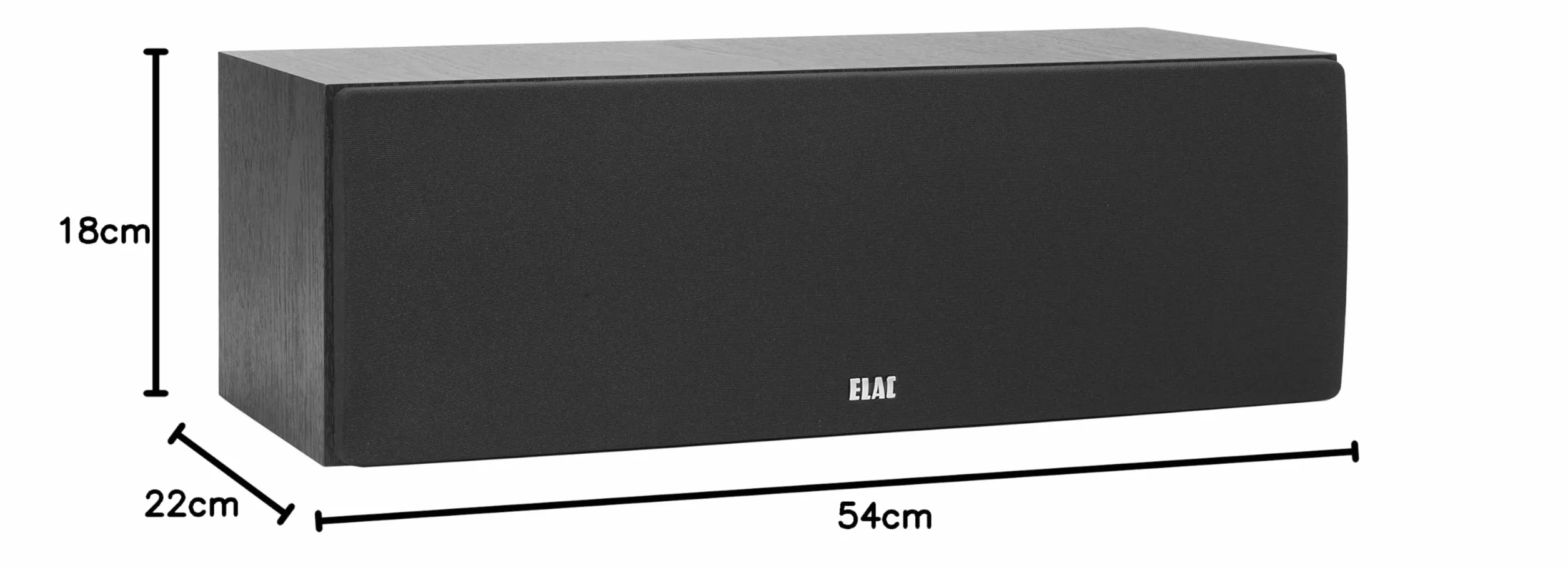ELAC Debut 2.0 C5.2 - Altoparlante C5.2 per riproduzione musicale tramite impianto stereo, sistema audio surround 5.1, suono eccellente e design di alta qualità, altoparlante a 2 vie, colore: Nero