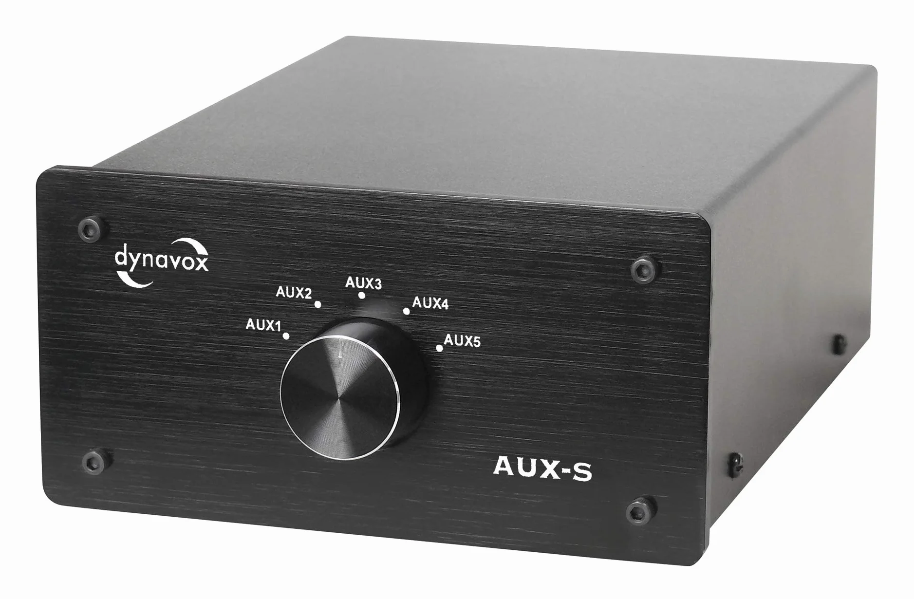 Dynavox Commutatore di prolunga in ingresso in metallo 5 ingressi RCA per amplificatori stereo surround Nero