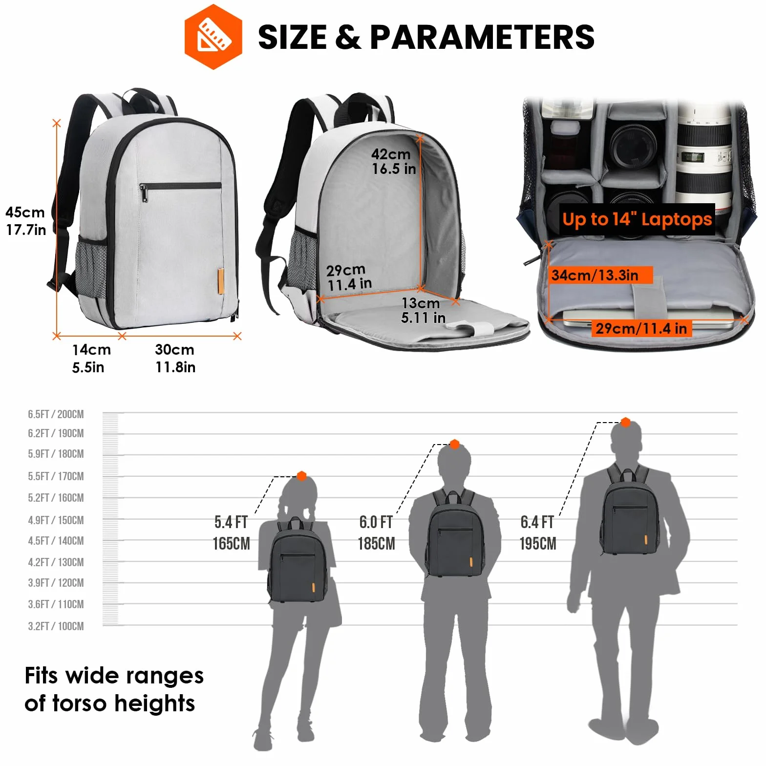 TARION Zaino per fotocamera, piccolo specchio, impermeabile, per fotocamera, leggero e compatto, con custodia antipioggia, Tb-m, grigio, m, Rucksack