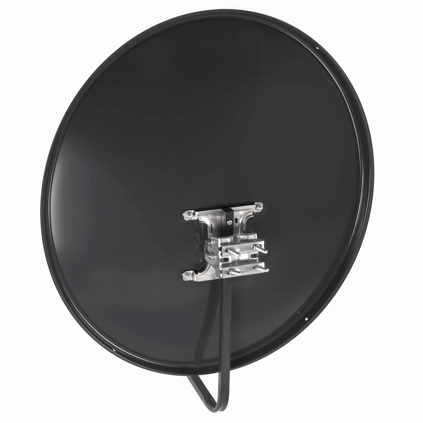 Maclean MCTV-929 Antenna satellitare con staffa LNB e supporto da palo Parabola satellitare LNB braccio di supporto acciaio fosfatato (90 cm di diametro)