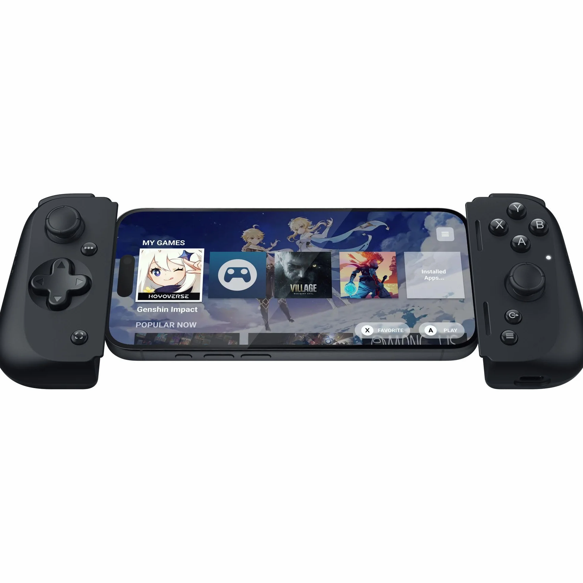 Razer Kishi V2 - Controller di gioco mobile USB-C per iPhone e Android (pulsanti d'azione mecha-tattili, D-Pad, stick analogici, jack audio da 3,5 mm, bassa latenza, RGB) Nero