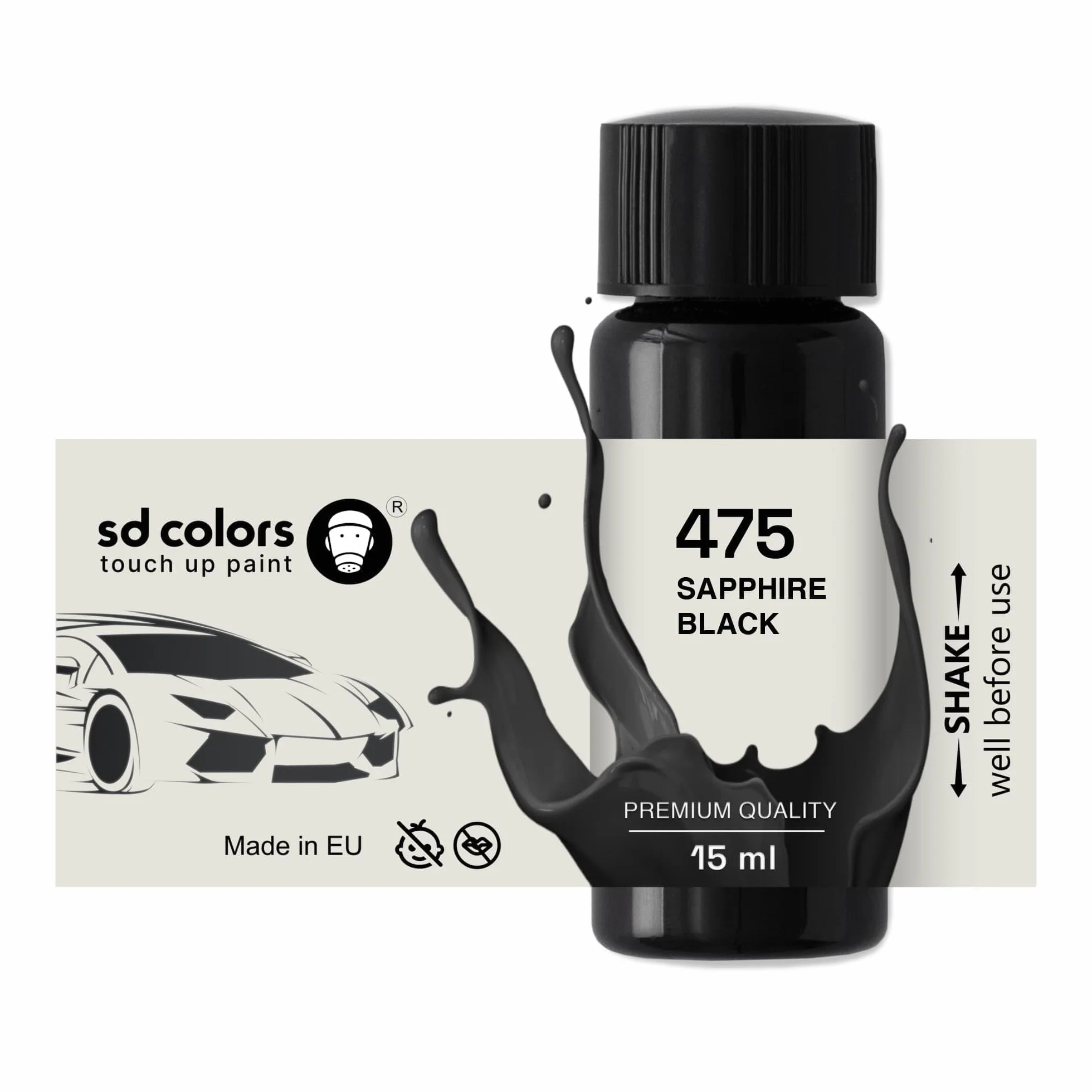 Vernice per ritocchi SD COLORS ZAPPHIRE BLACK 475 15 ML czarny szafir