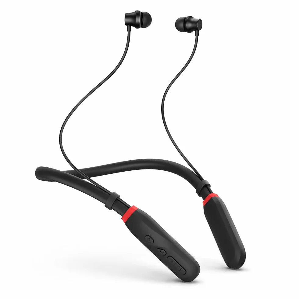 Cuffie Bluetooth con Archetto da Collo 200H di Riproduzione, Auricolari In-Ear Bluetooth 5.3, Cuffie Sportive a Collare, IPX4 Cuffie Wireless Magnetiche per Sport Corsa Palestra Cantiere, Nero