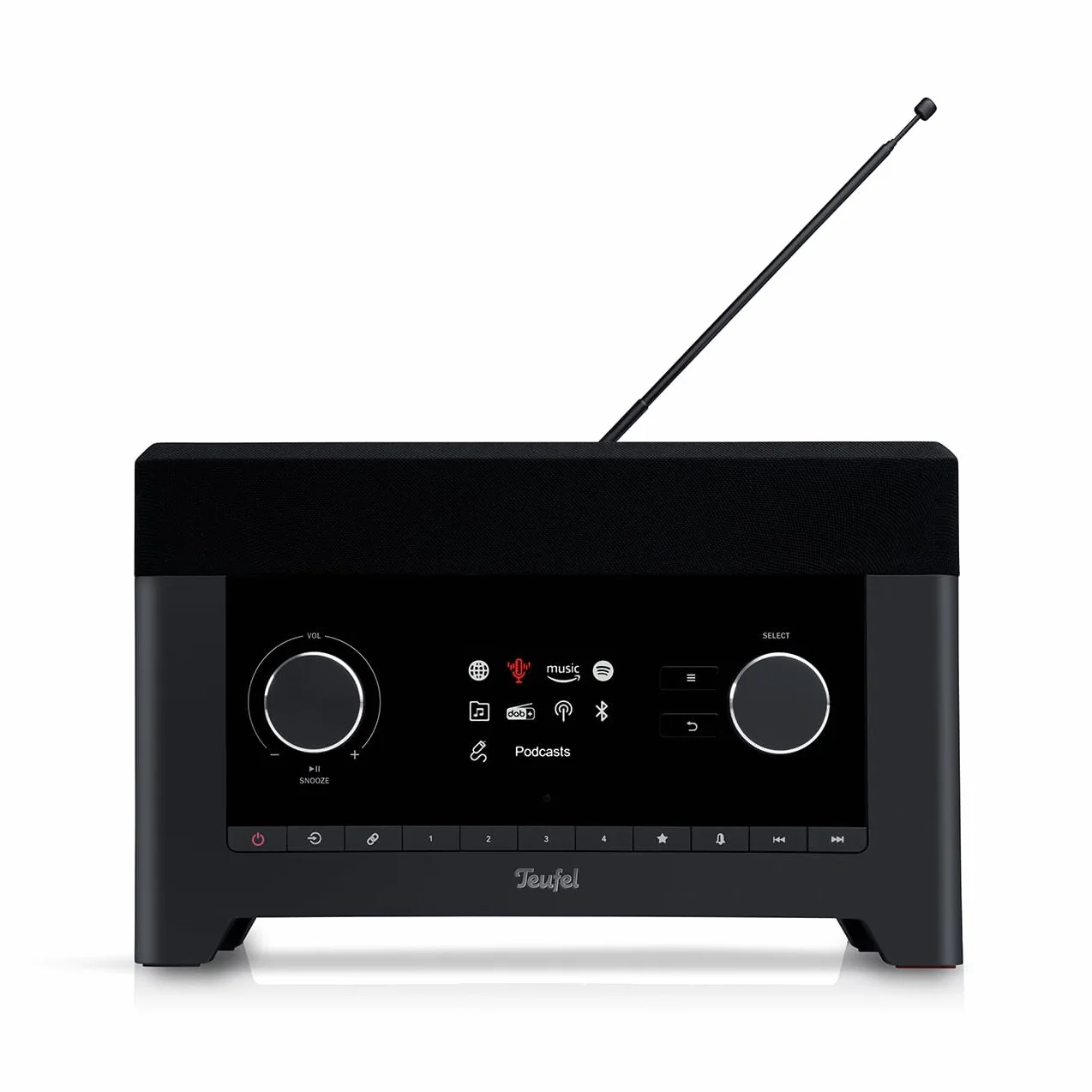 Teufel RADIO 3SIXTY Altoparlante Bluetooth con Radio Digitale Premium DAB+, 360° Suono e Subwoofer, Radio Internet, Funzione Power Bank - Nero