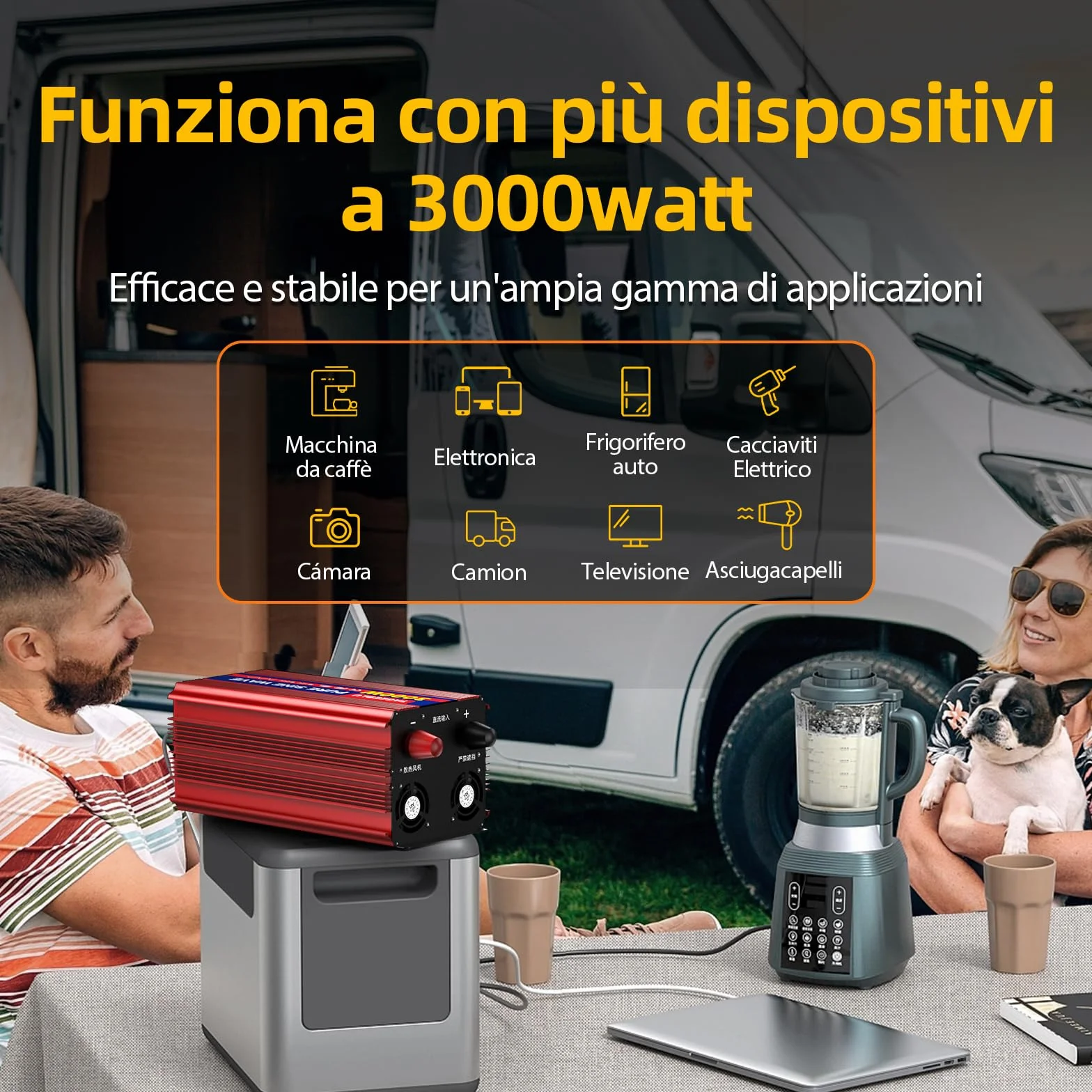 3000w Inverter 12v 220v Onda Pura con Display LCD & EU Presa