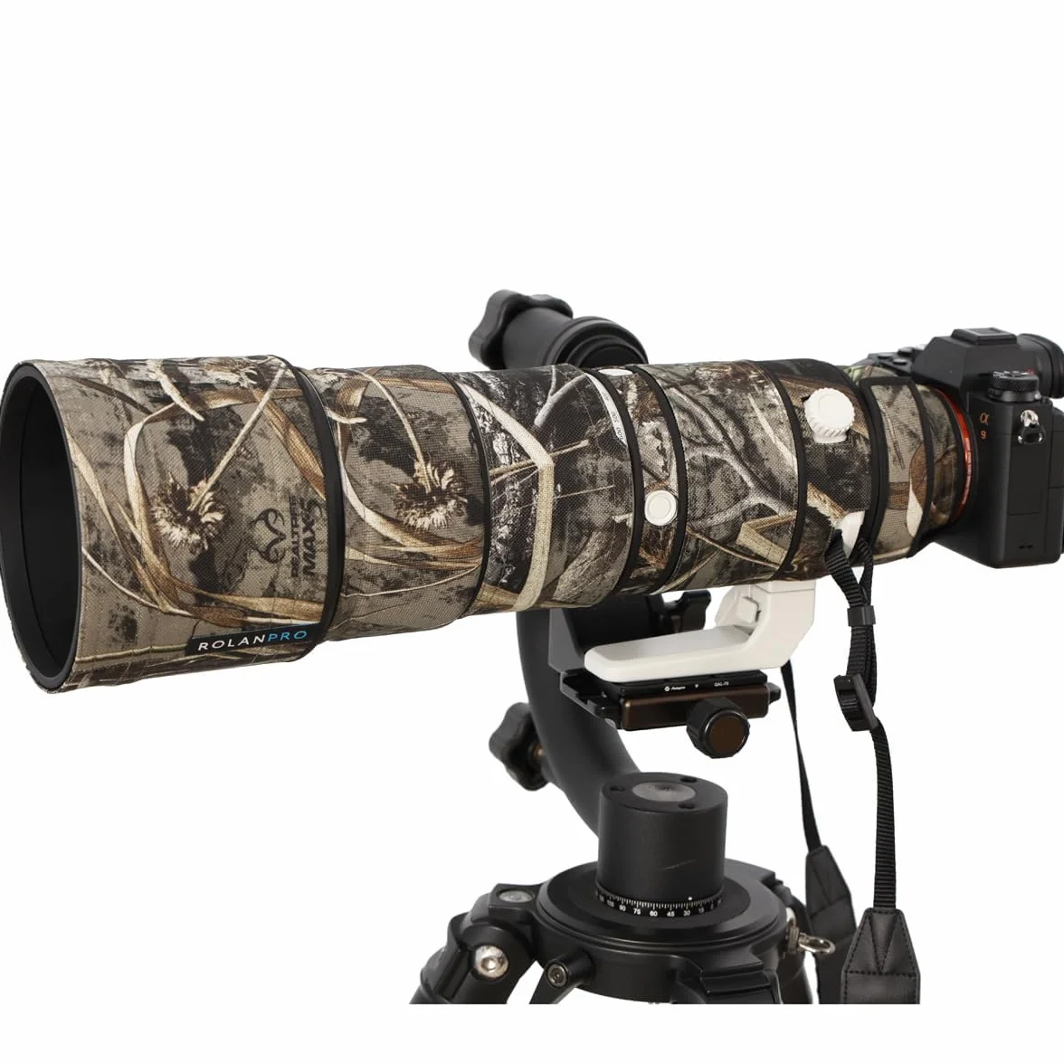 Rolanpro Copriobiettivo mimetico antipioggia per Sony FE 200-600mm F5.6-6.3G OSS Lens Custodia protettiva per armi abbigliamento #9 Erba classica impermeabile