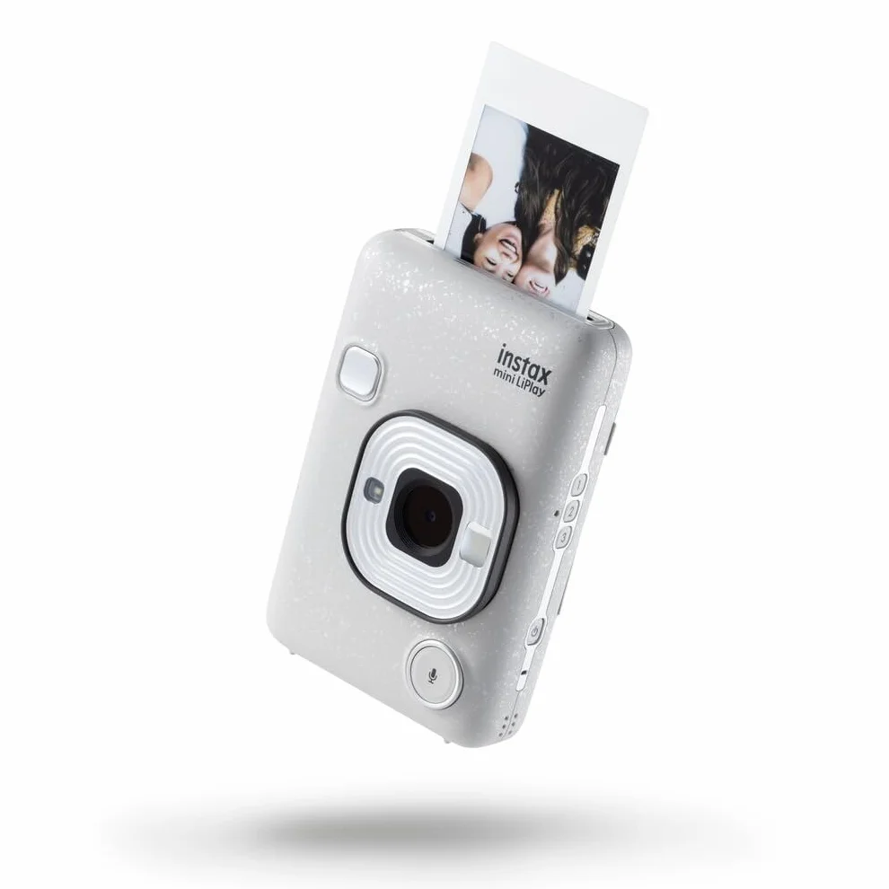 Fujifilm instax mini LiPlay Stone White - Fotocamera Ibrida Istantanea e Digitale, Registra 10” di Audio sulla Foto con la Funzione “Sound”, Remote Shooting e Bluetooth, Foto formato 62 x 46 mm