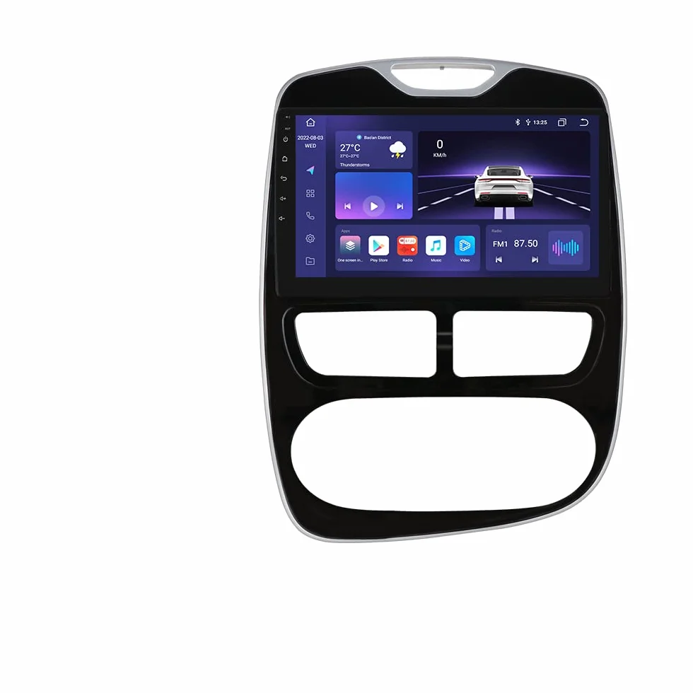 Autoradio Android 14 per Renault Clio 2012-2019, 8-core 4G+32G navigazione GPS radio, con CarPlay wireless Android automatico Bluetooth WiFi mirror link fotocamera posteriore/anteriore FM