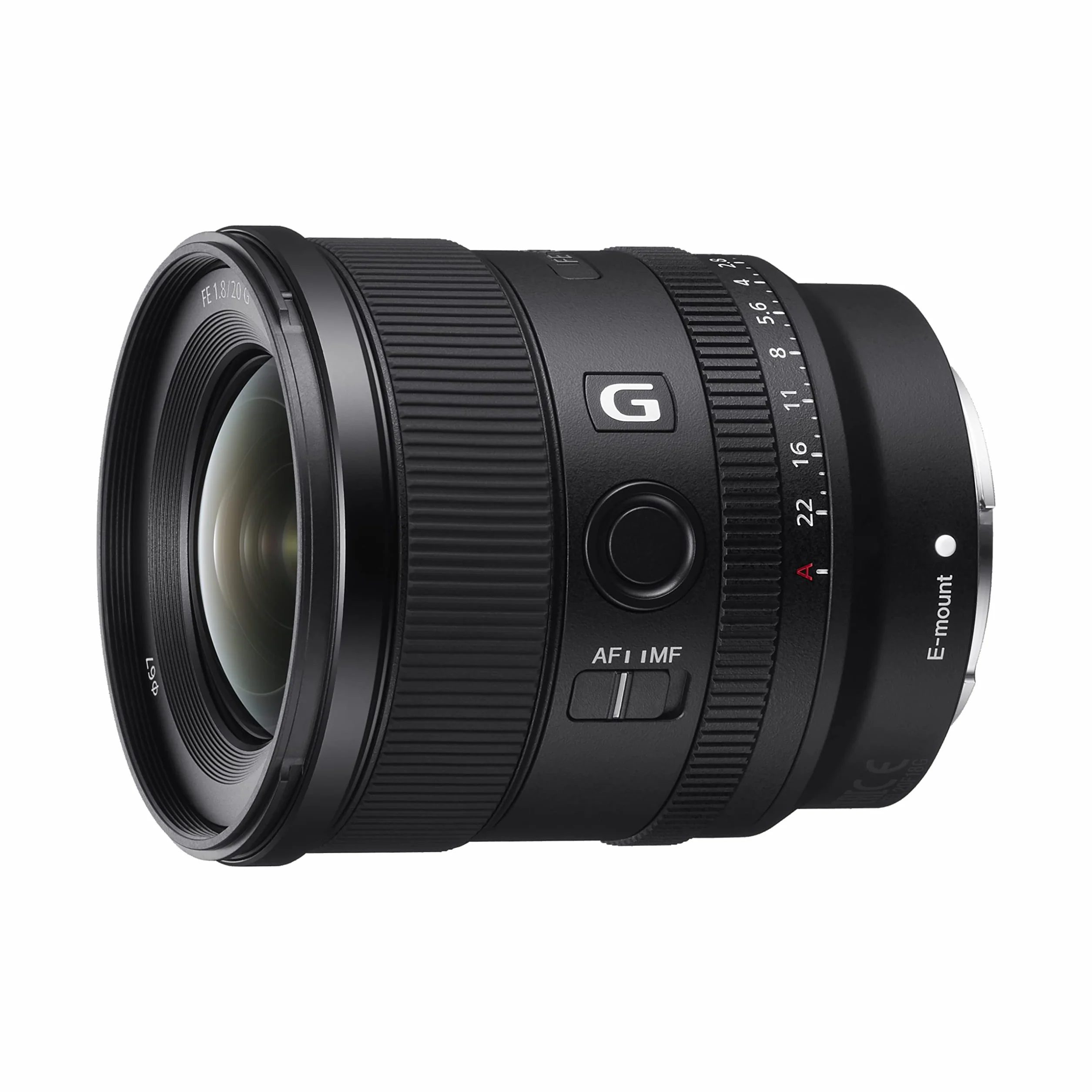 Sony Sel-20F18G Obiettivo Grandangolo a Focale Fissa 20 Mm F1.8, Serie G, Mirrorless Full-Frame, Attacco E, Sel20F18G, Nero