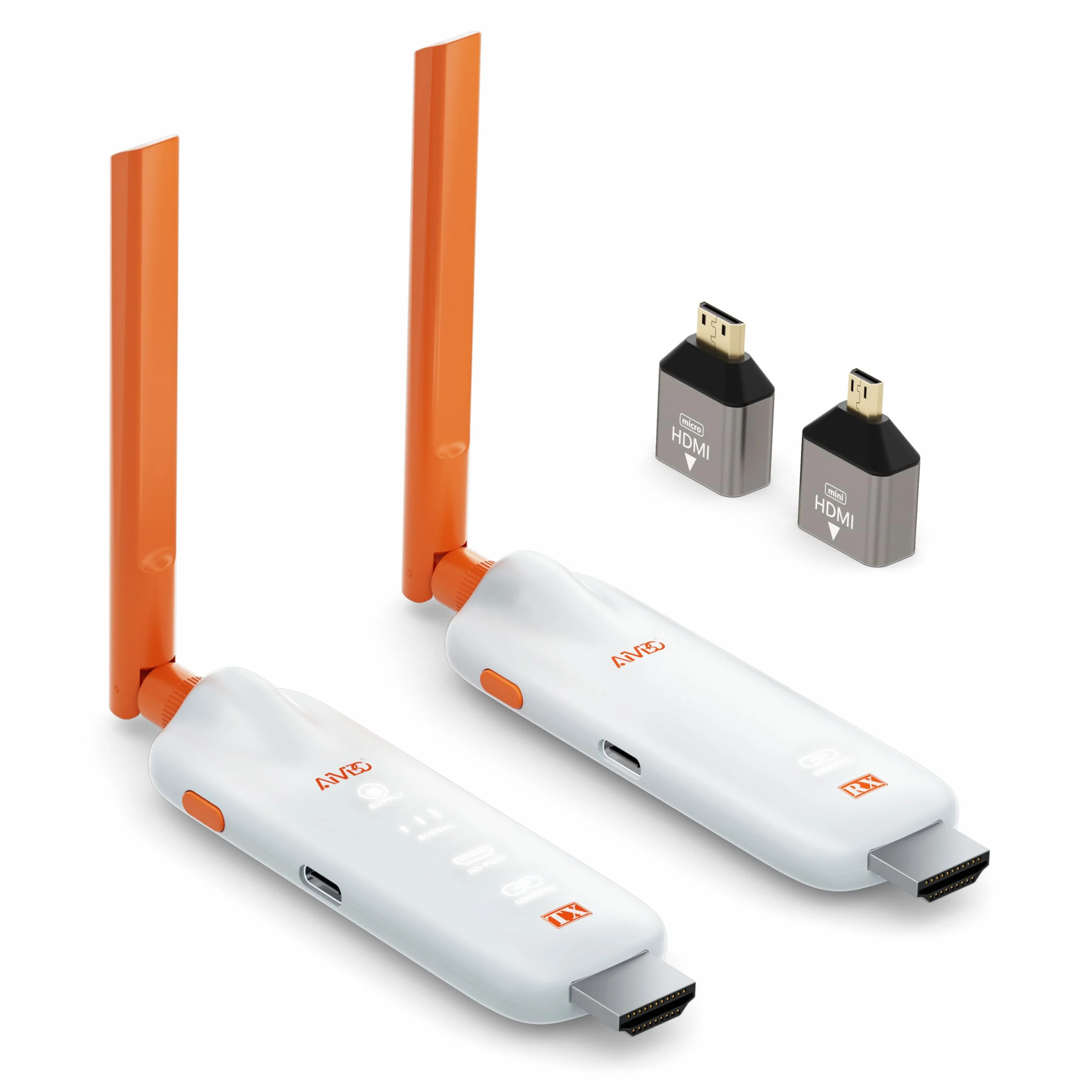 HDMI wireless, fino a 6 RX, 2025 Trasmettitore e Ricevitore HDMI Wireless 5G con Display LED, Plug and Play, 1080P a 60 Hz, 165ft/50m, per laptop/TV box/DSLR su TV/monitor/proiettore/telefono/tablet