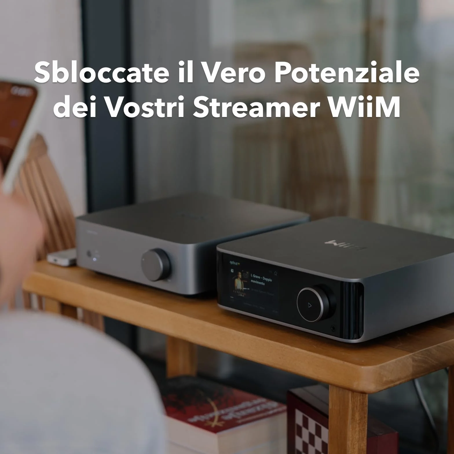 WiiM Vibelink Amp | Amplificatore di Potenza da 100W con DAC ESS 9039Q2M e TI TPA3255 | Compatibile con WiiM Mini, Pro, Pro Plus e Ultra | Ingressi RCA, Coassiale e Ottico | Grigio Spaziale