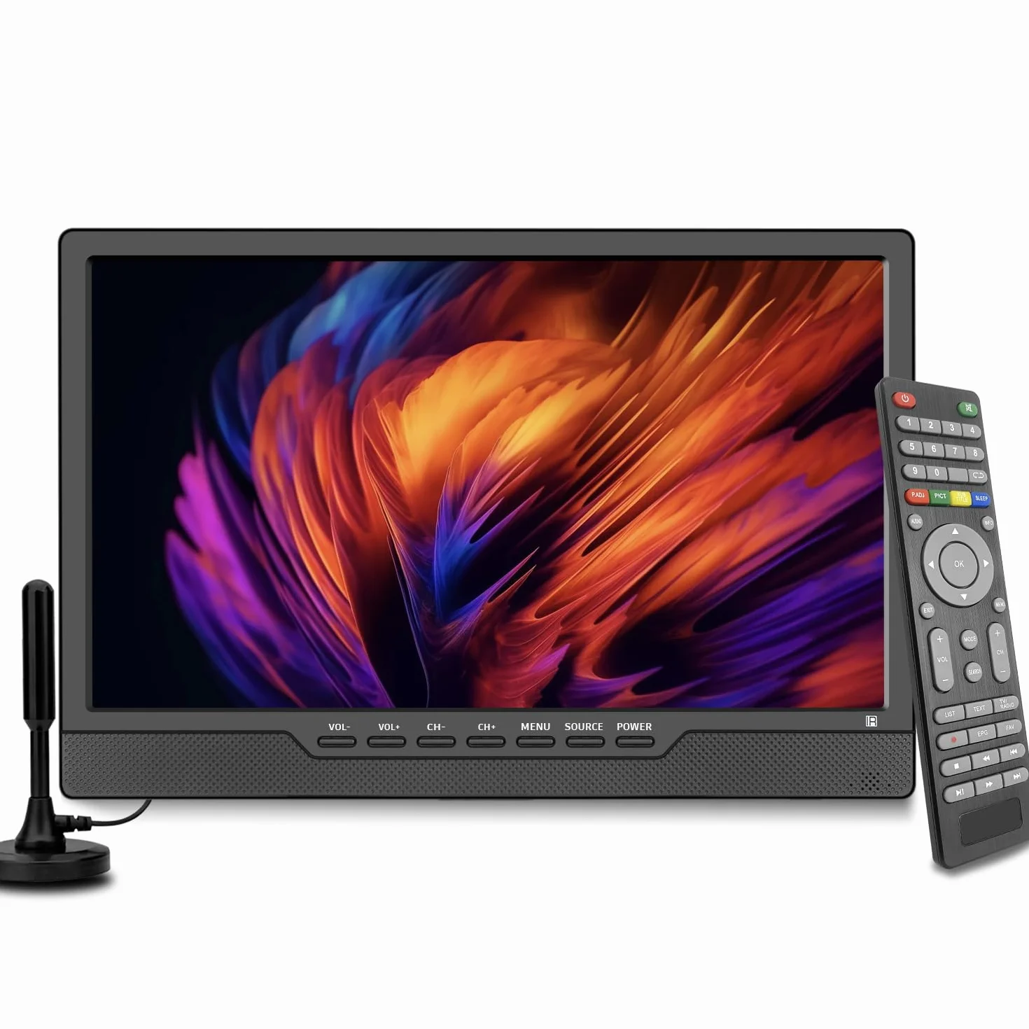 KCR 14 pollici LED HD TV con sintonizzatore digitale HDMI USB DC-12IN telecomando