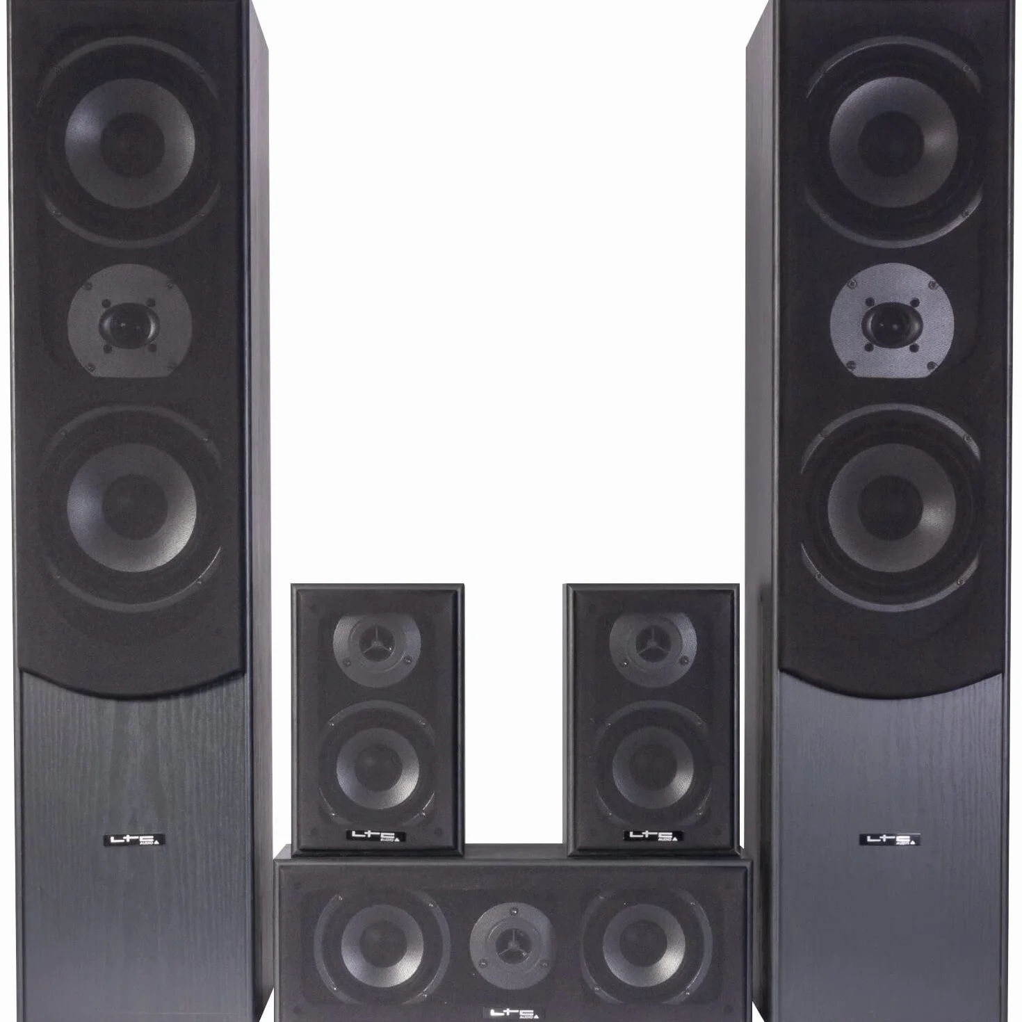 Lotronic E1004BL - Sistema Diffusori 5.1 Home Theatre Hi-Fi, 1150 Watt potenza maxima, Bass Reflex, Nero