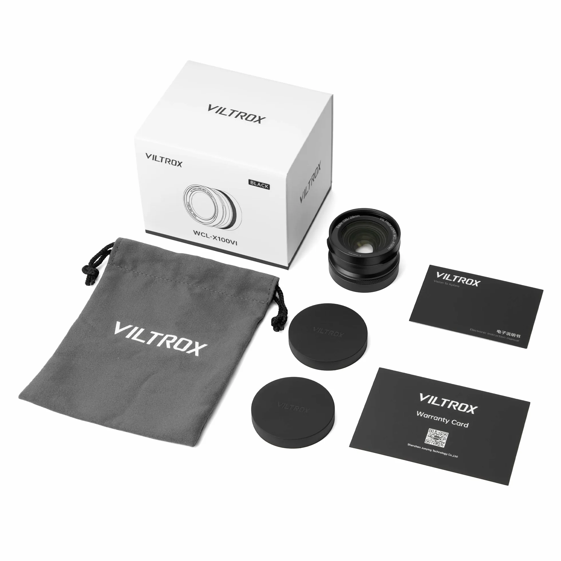 VILTROX WCL-X100 VI Obiettivo di Conversione Grandangolare, 0.8X Obiettivo a Riconoscimento Automatico per Fotocamere Fujifilm X100VI X100V X100F, Nero