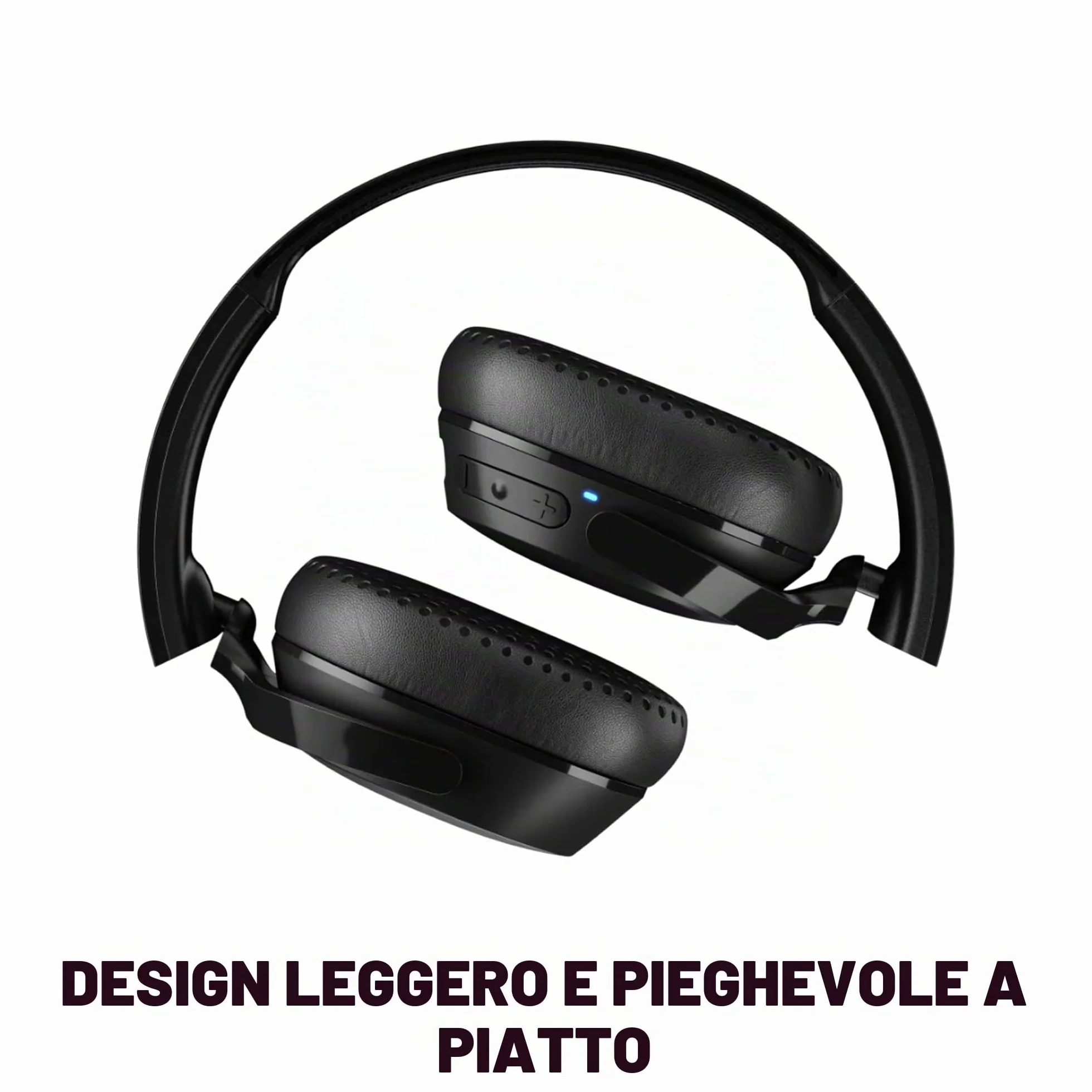 Skullcandy Riff 2 Cuffie Wireless On-Ear con Microfono, 34 Ore di Autonomia, Compatibili con iPhone, Android e Dispositivi Bluetooth - Nero