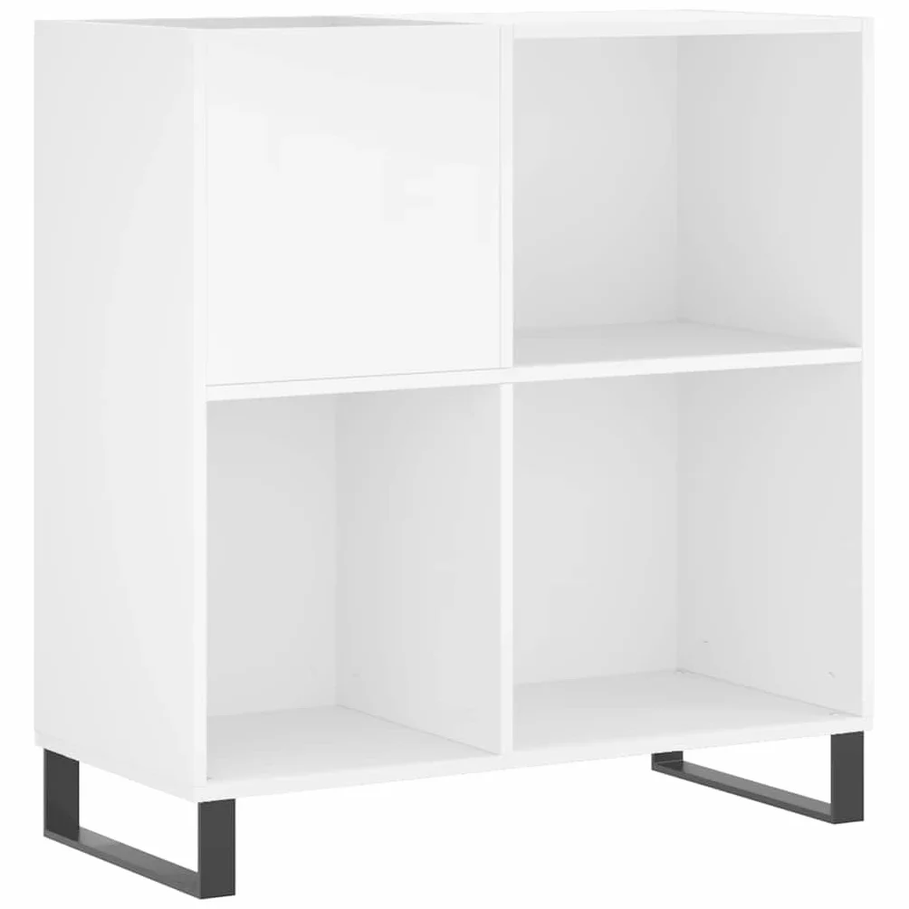 vidaXL Mobile Porta Dischi Bianco 84,5x38x89 cm in Legno Multistrato