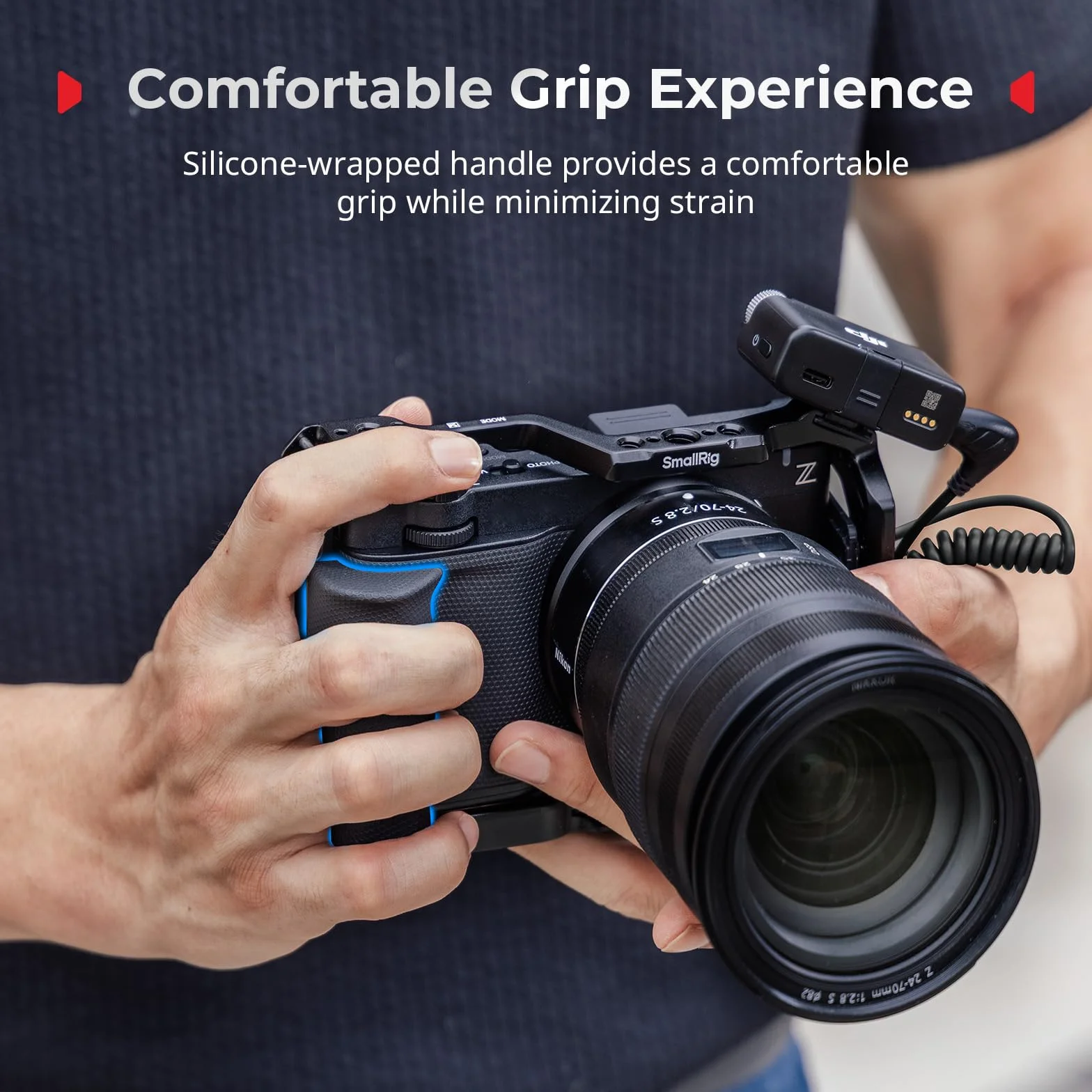 SmallRig Kit gabbia per fotocamera Nikon ZR con maniglia laterale girevole NATO, maniglia superiore per ARRI e morsetto per cavo HDMI, freddo integrata e piastra a sgancio rapido per Arca - 5468