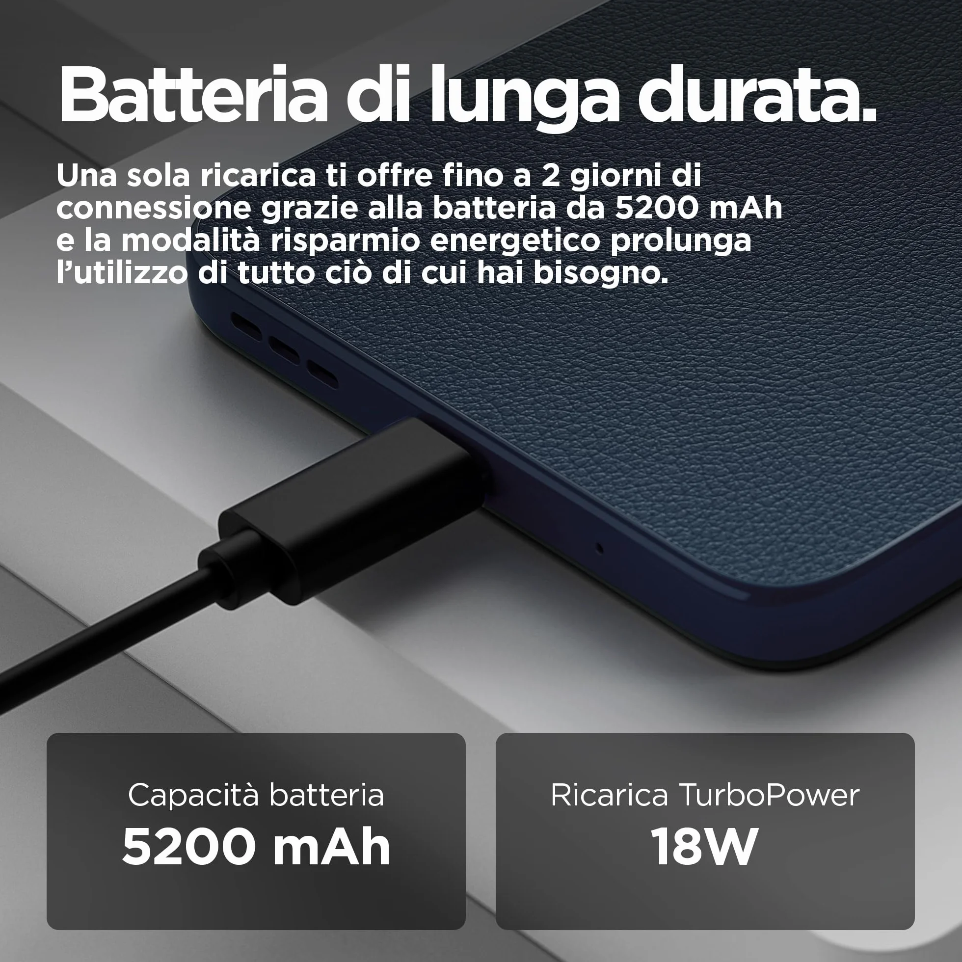 Motorola moto e15 (2/64GB, Fotocamera da 32MP + sensore antisfarfallio, Display 6.67" HD+ 90Hz Corning® Gorilla® Glass 3, 5200mAh, MediaTek Helio G81 Extreme, Android 14 Go Edition), Denim Blue