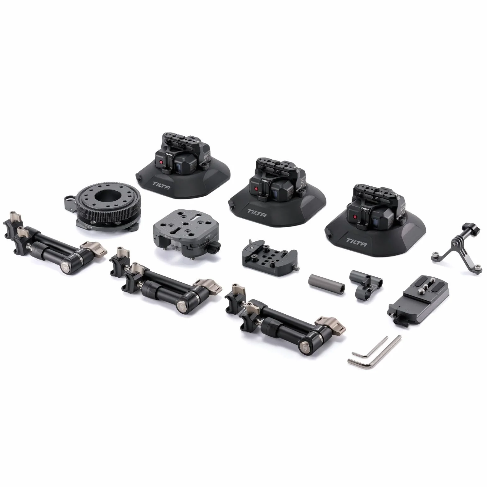 Tilta Hydra x Dan Ming Speed Pan System Pro Kit, Sistema di Montaggio per Auto con Mini Testa Inclinabile, Ventose Elettroniche da 4,5″ - Nero HDA-T19-B