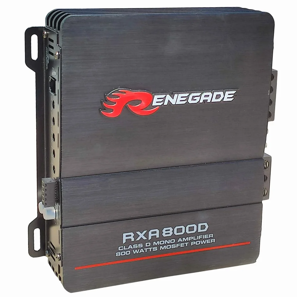 1 amplificatore monofonico RENEGADE RXA800D RXA 800 D 1 canale classe d 400 watt rms 800 watt max bass boost specifico per subwoofer, 1 pezzo
