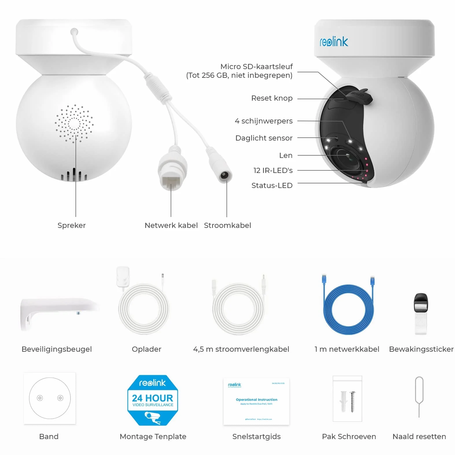 Reolink 5MP PTZ Telecamera Wi-Fi Esterno con Wifi 2,4/5 GHz, Visione Notturna a Colori, Crociera Automatica & Tracciamento, Rilevazione Umana, Audio Bidirezionale, Cloud, E1 Outdoor (Ricondizionato)