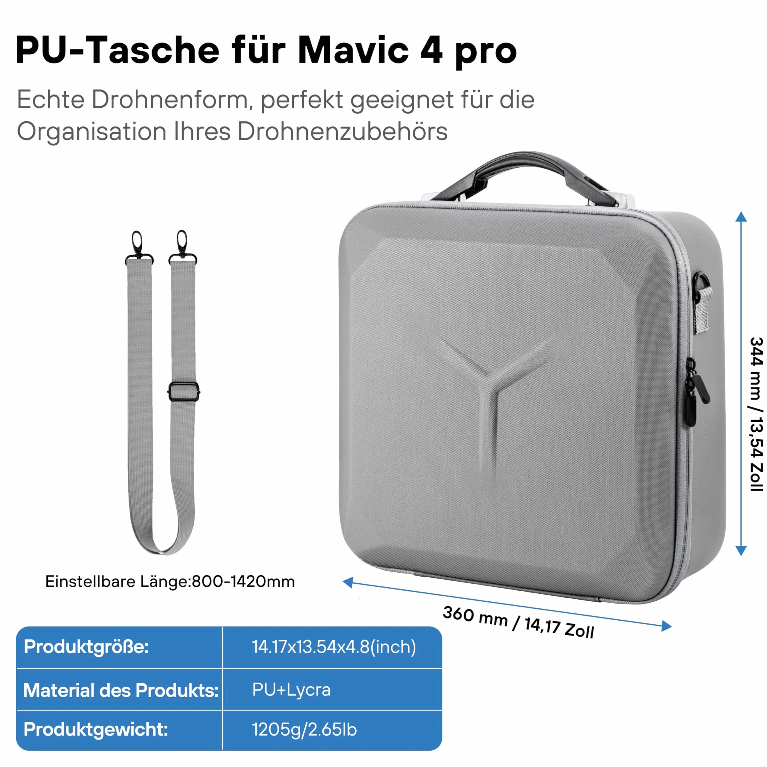 STARTRC PHOTO Mavic 4 Pro, custodia in poliuretano per DJI Mavic 4 Pro Fly More Combo con controller RC Pro 2, contenitore da viaggio per accessori DJI Mavic 4 Pro