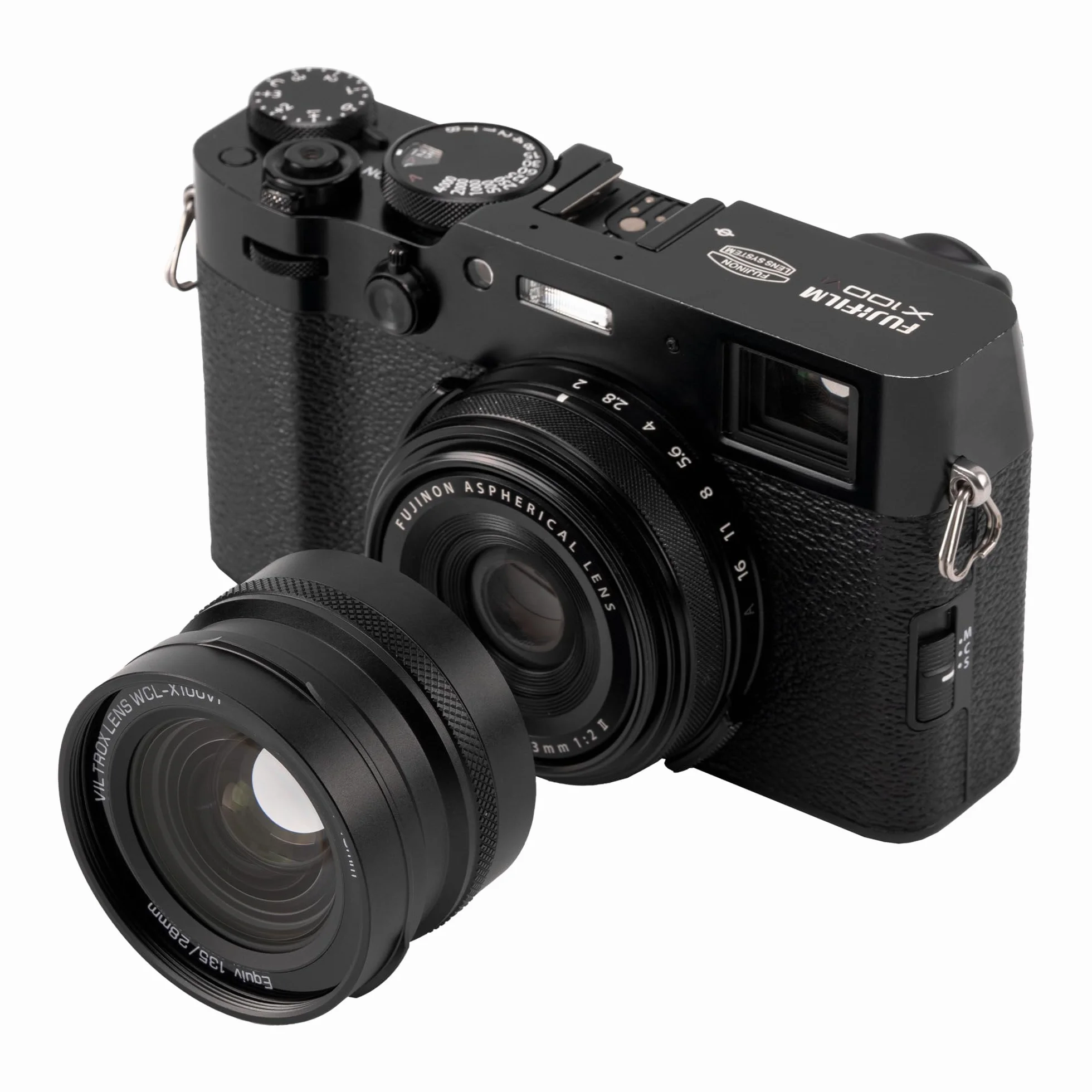 VILTROX WCL-X100 VI Obiettivo di Conversione Grandangolare, 0.8X Obiettivo a Riconoscimento Automatico per Fotocamere Fujifilm X100VI X100V X100F, Nero