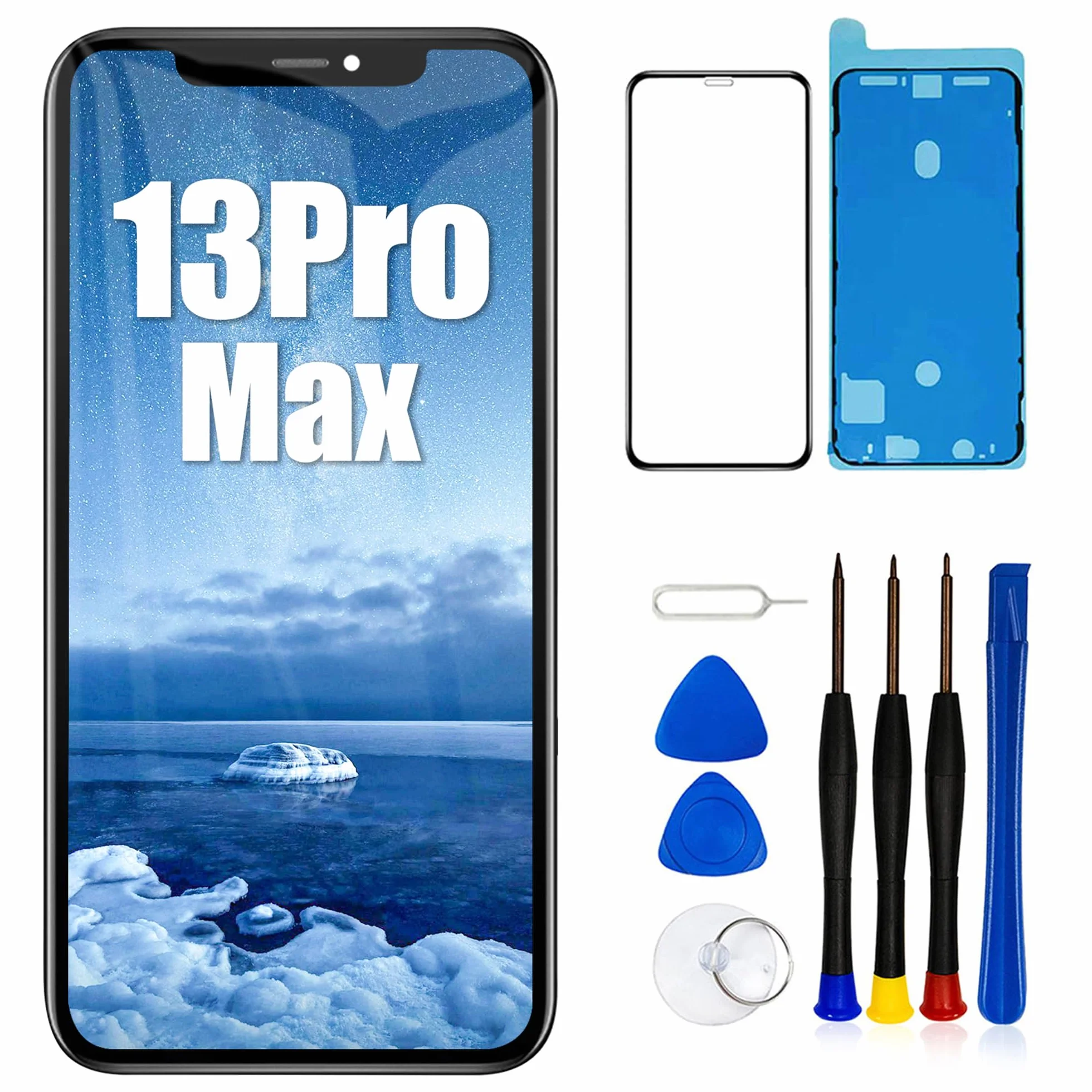 per iPhone 13 PRO Max Sostituzione dello Schermo LCD 6,7 Pollici Gruppo digitalizzatore del Display Schermo tattile,con Strumento di Riparazione del Gruppo Telaio