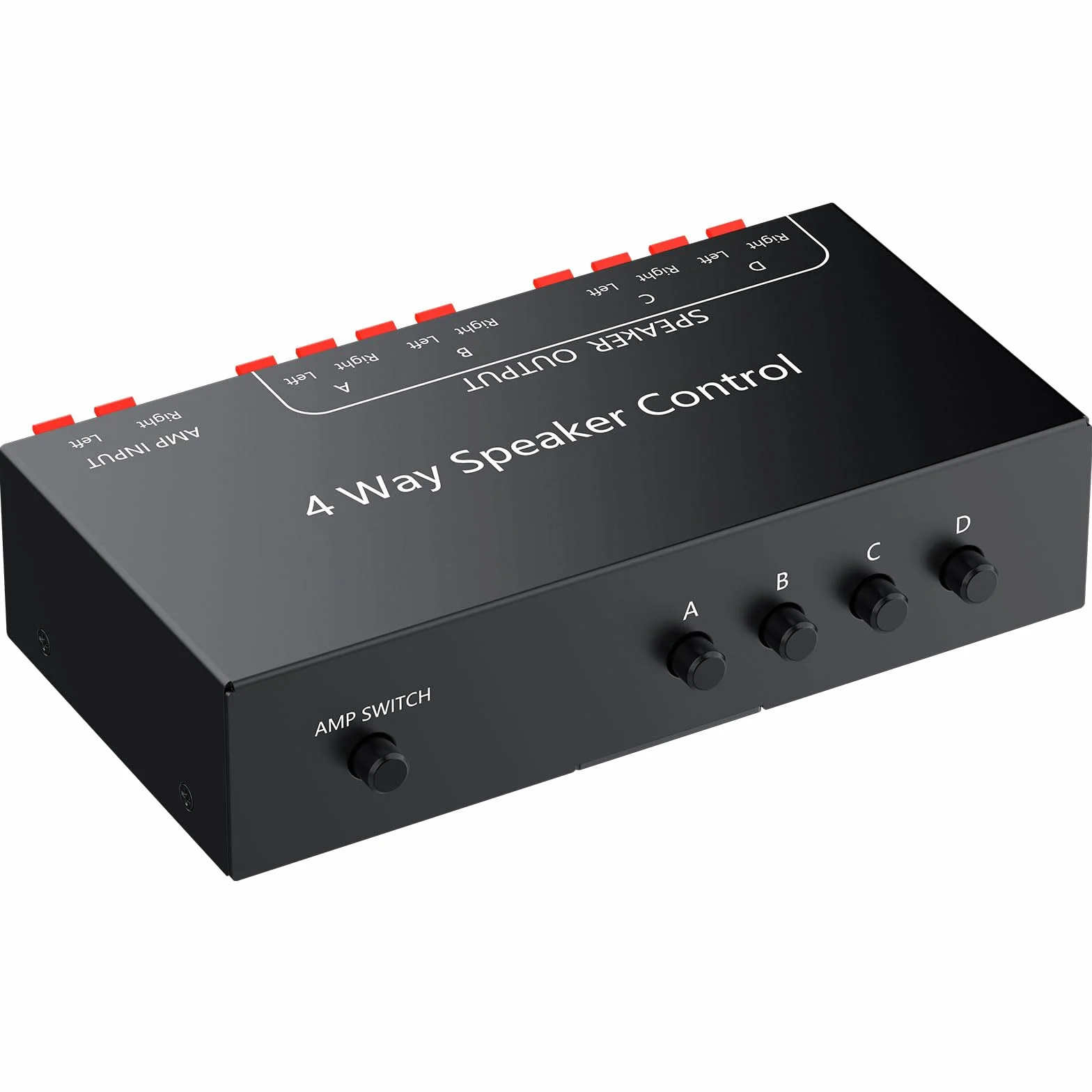 PROZOR Commutatore Altoparlanti 4 Zone Switch Passivo 1 Ingresso 4 Uscite 150W/Canale Selettore Passivo Altoparlanti 4 Zone Controllo Indipendente Zone A/B/C/D con Interruttore Master