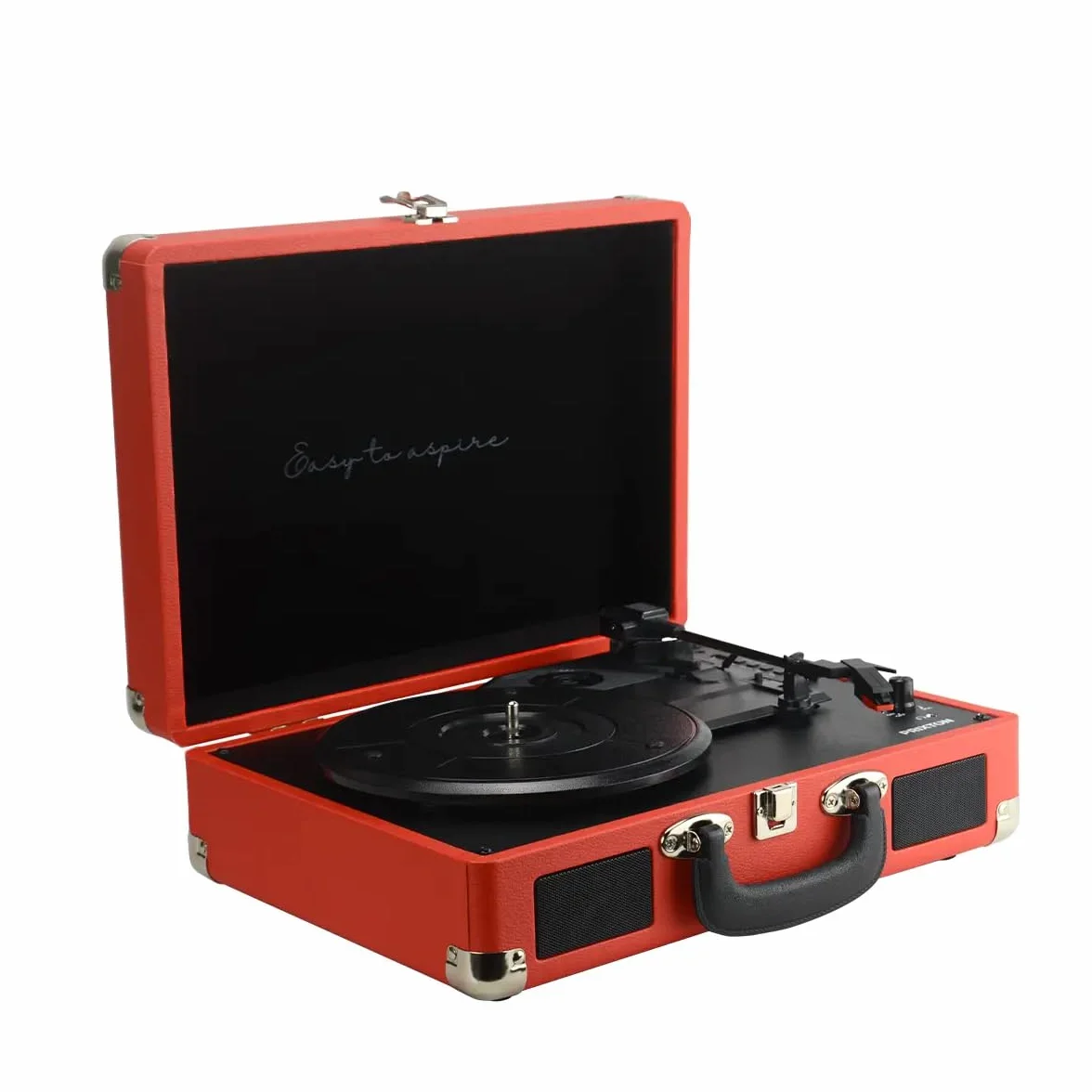 PRIXTON Giradischi in Vinile Vintage VC400 Lettore Bluetooth USB 2 Altoparlanti Rosso