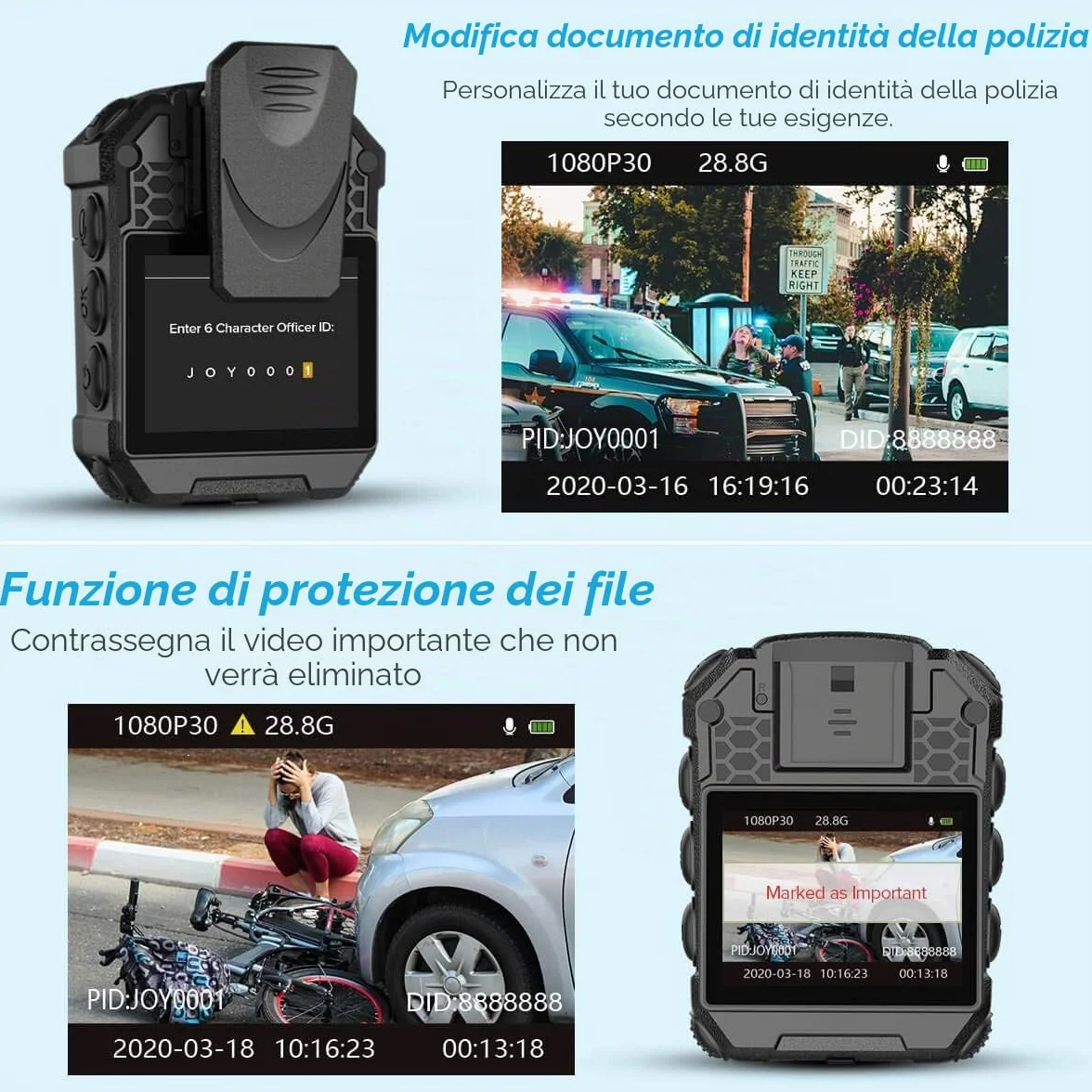BOBLOV T5 128 GB 1296P Body Camera with Audio Recording Expand Memory Supported Max 128G, Wearable Police Body Camera for Law Enforcement, Night Vision, File Protection