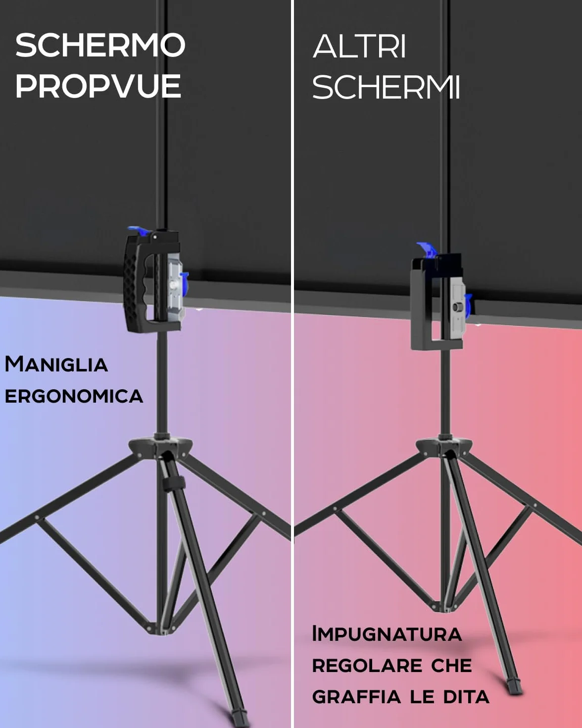 Telo Proiettore 100 Pollici - Porta il Cinema a Casa Tua con Questo Schermo per Proiettore da 16:9 Privo di Pieghe - Telo per Proiettore Portatile per Interni ed Esterni - Con Borsa e Treppiede