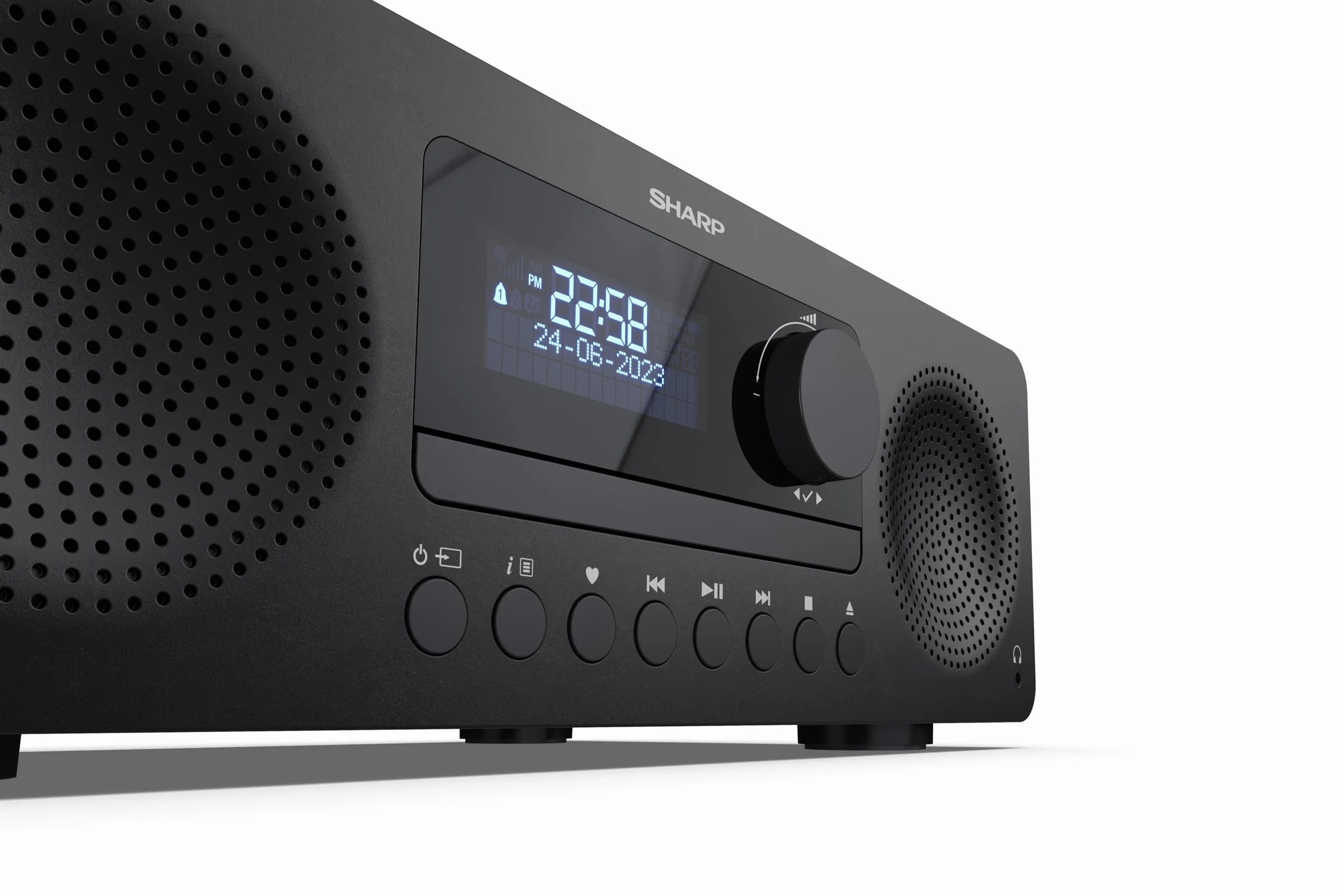 SHARP XL-B720D(BK) TOKYO, Sistema audio all in one con radio DAB+, FM, Bluetooth, CD-MP3, riproduzione USB, connessione cuffie e 60W, colore nero