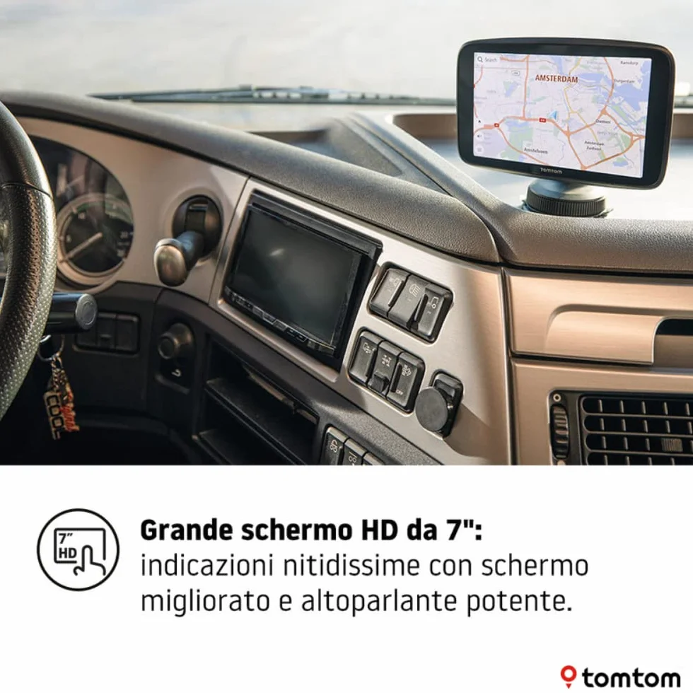 TomTom GO Expert Navigatore Satellitare per Camion, Autobus, Furgone, Schermo HD 7", PDI, TomTom Traffic, Mappe del Mondo, Avvisi di Restrizioni in Tempo Reale, Aggiornamenti Rapidi Tramite WiFi