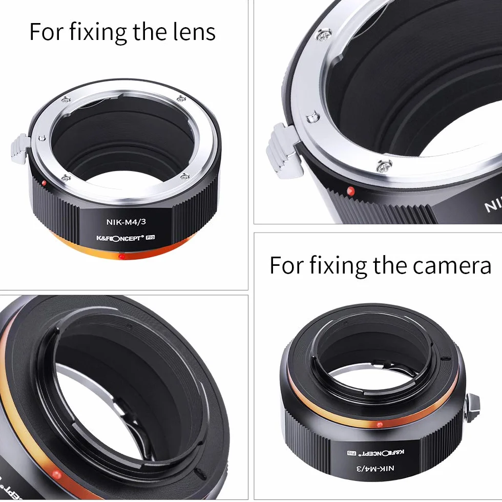 K&F CONCEPT Lente Mount Adattatore Manuale Fuoco: Compatibile con Lente Compatibile con Nikon F a Corpo Fotocamera Micro Quattro Terzi(M4/3)