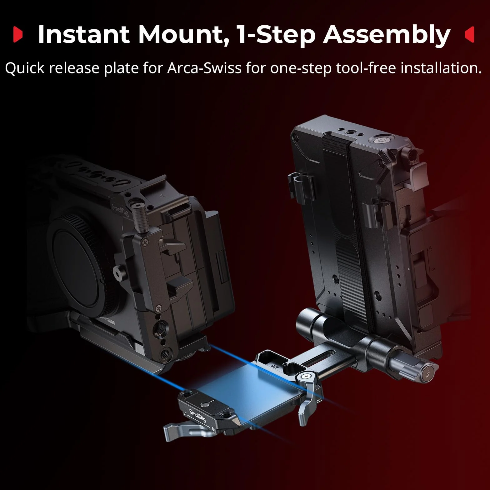 SMALLRIG Kit Piastra Batteria V Mount Aggiornato, con Piastra QR per Arca, Protezione Schermo LCD E Clip per Cavi, Alimentazione D-Tap E Usb-C, Rig Video Tutto in Uno per Fotocamere Mirrorless/DSLR