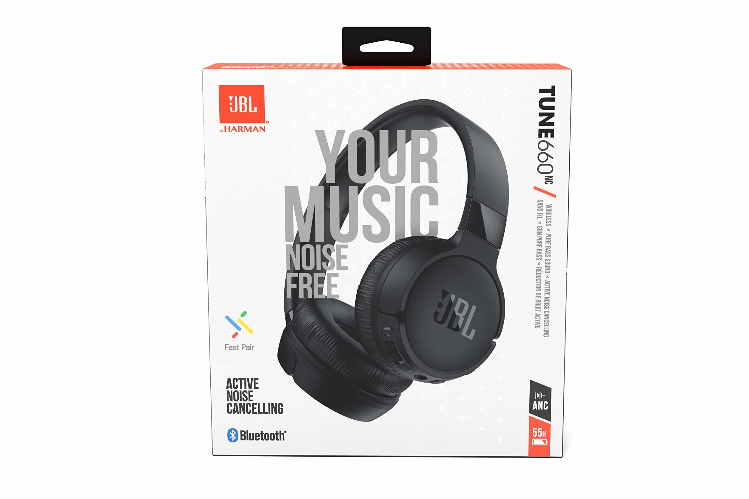 JBL Tune 660 NC Cuffie on-ear wireless Bluetooth cancellazione rumore Pure Bass Sound 44 ore nero