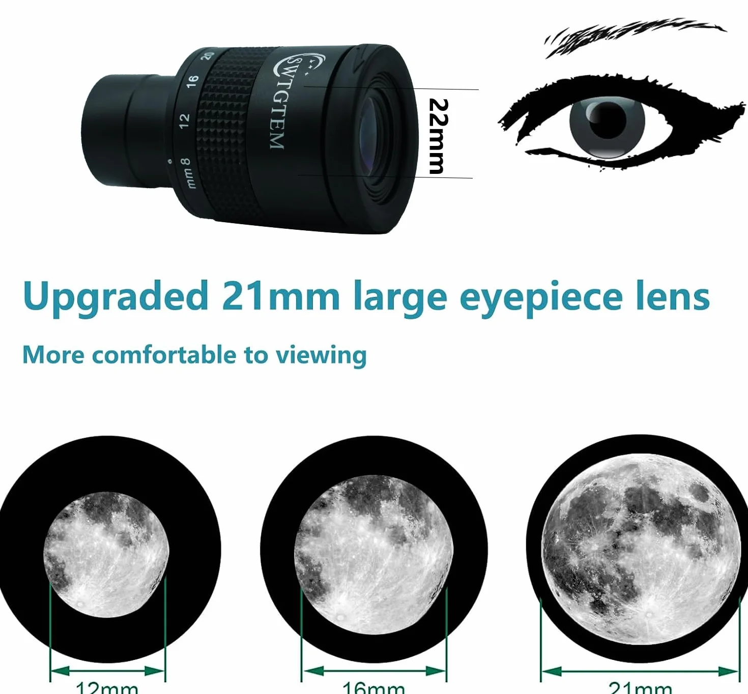 Telescopio Planetario Oculare Zoom, 8-24mm Lenti Oculari con FMC 9 Elementi 6 Gruppo, per Luna Astronomia Osservazione