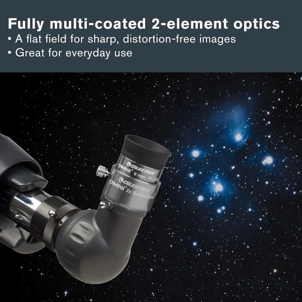 Celestron 93326 Omni Lente di Barlow, Argento, 2 x 1,25’’