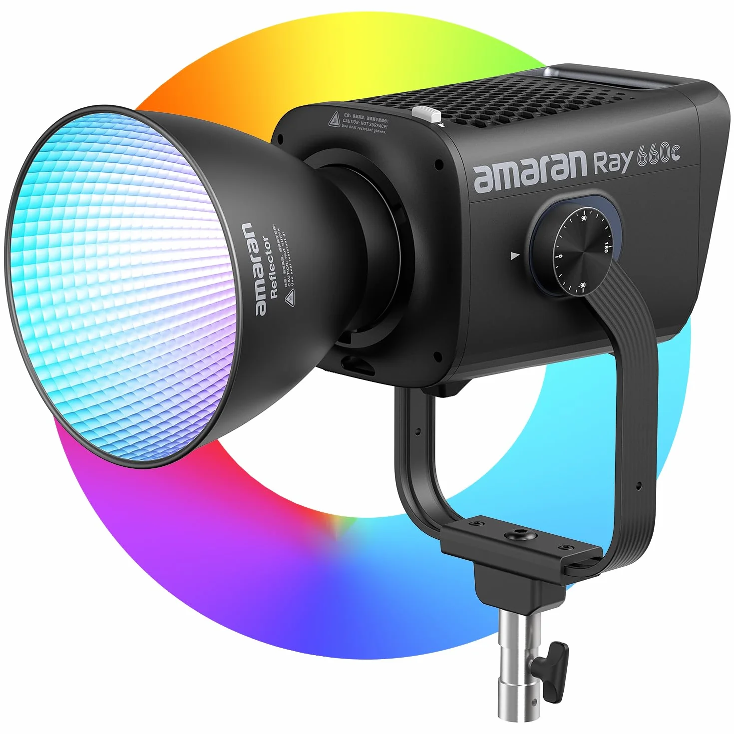 amaran Ray 660c RGB LED Video Light 660W APP/DMX Control, 1.800-20.000K 38.500Lux/1m COB Illuminazione in uscita continua, Bowens Mount Luce portatile per fotografia, studio, registrazione video (Ray