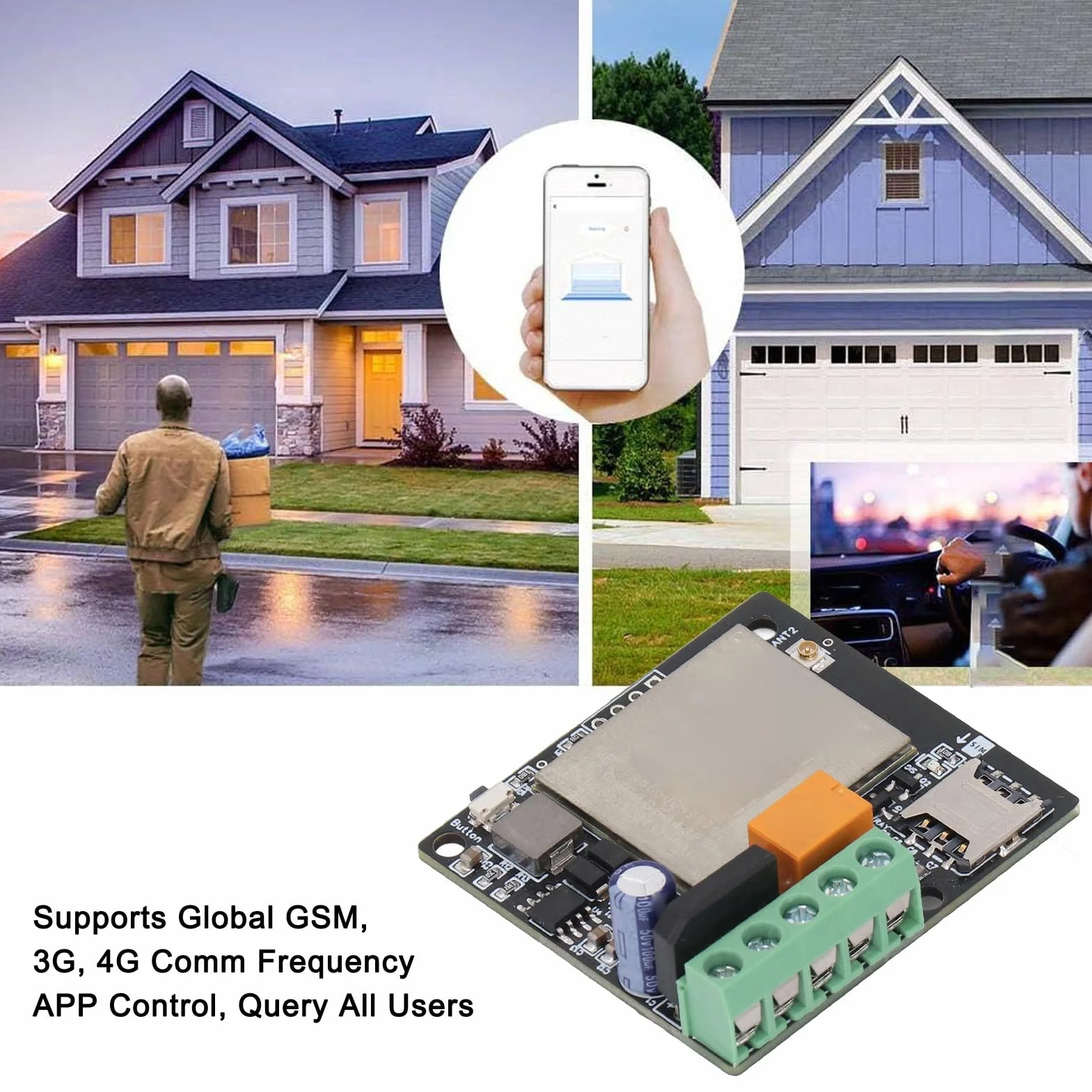 CY306 GSM Apriporta Remoto 3G 4G Controller di Accesso GSM 1001 Utenti Mini Controller per Tende Cancello del Garage Facile Installazione e Utilizzo