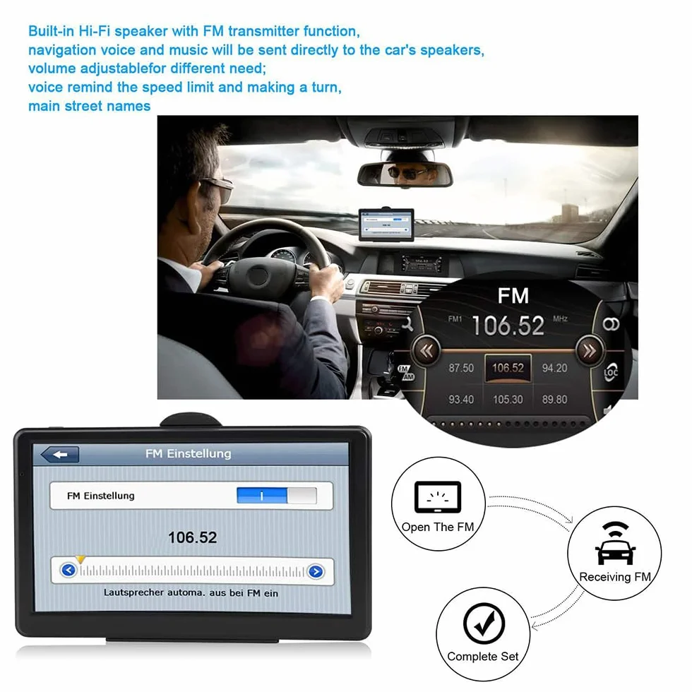 Winnes Navigatore Satellitare per Auto Camion Taxi,HD 7'' Schermo Capacitivo,Precaricato Mappa Europa 2024, Avviso Traffico Vocale, Limite di Velocità, Aggiornamenti Gratuiti delle Mappe a Vita