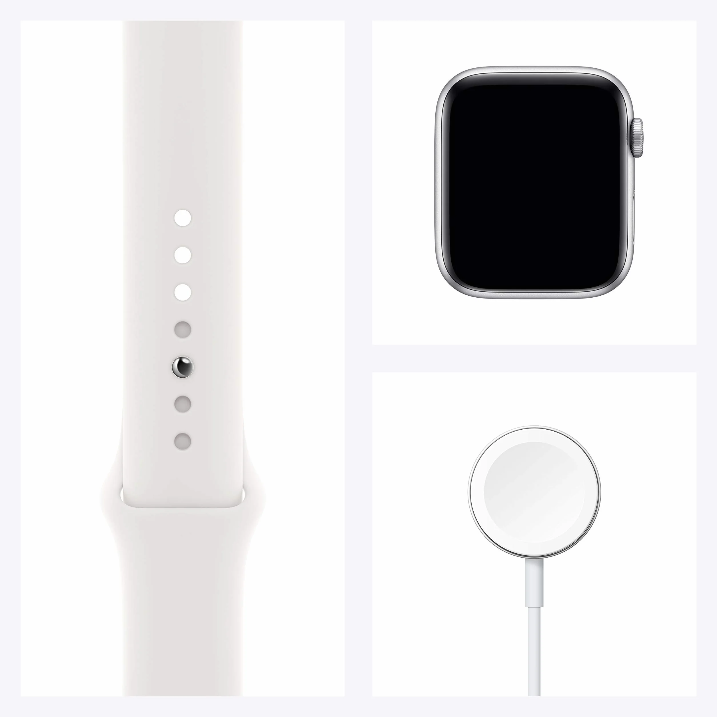 Apple Watch Series 6 (GPS + Cellulare, 44MM) Cassa in Alluminio Argento con Cinturino Sport Bianco (Ricondizionato)
