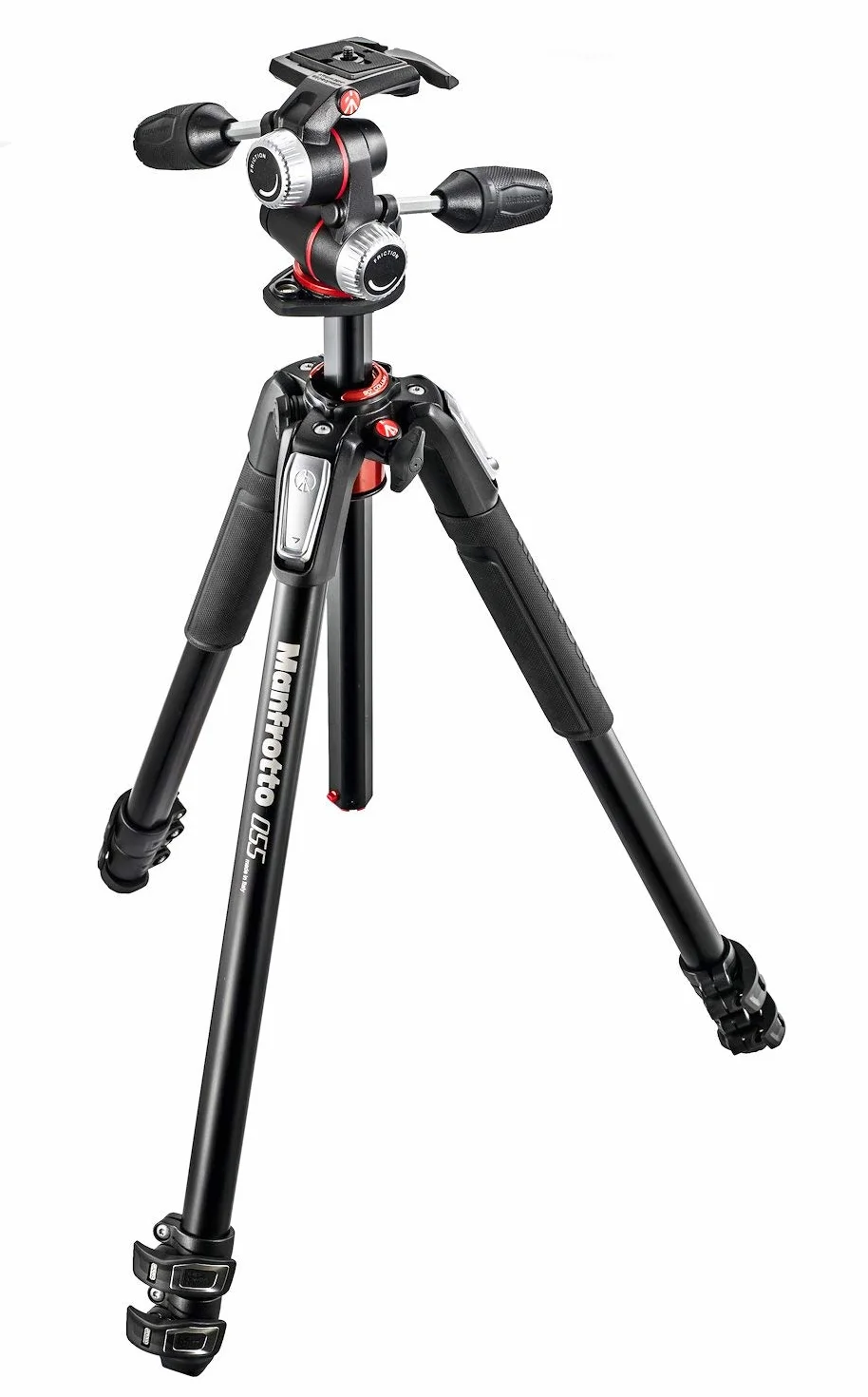 Manfrotto Kit Treppiede 055XPRO a 3 Sezioni con Testa su 3 Assi in Alluminio, Kit Professionale Accessori Fotografia, Treppiede Fotocamera con Testa Fotocamera