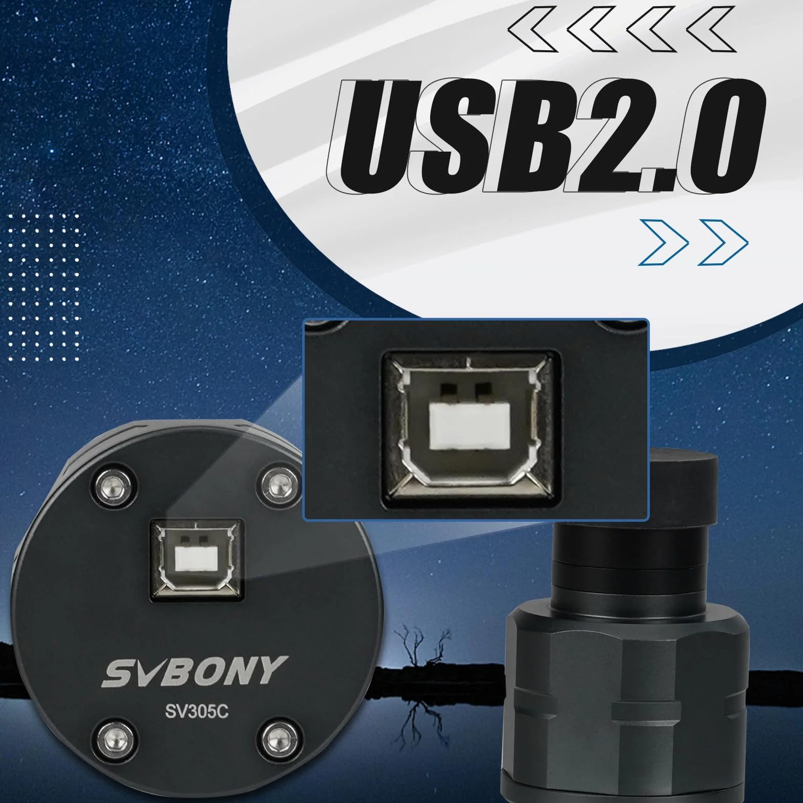 Svbony SV305C Fotocamera Astronomica per Telescopio, 1.25" Color IMX662 CMOS USB2.0 Oculare Elettronico, Telecamera Astronomica ad Alto Frame Rate per Astrofotografia Planetaria