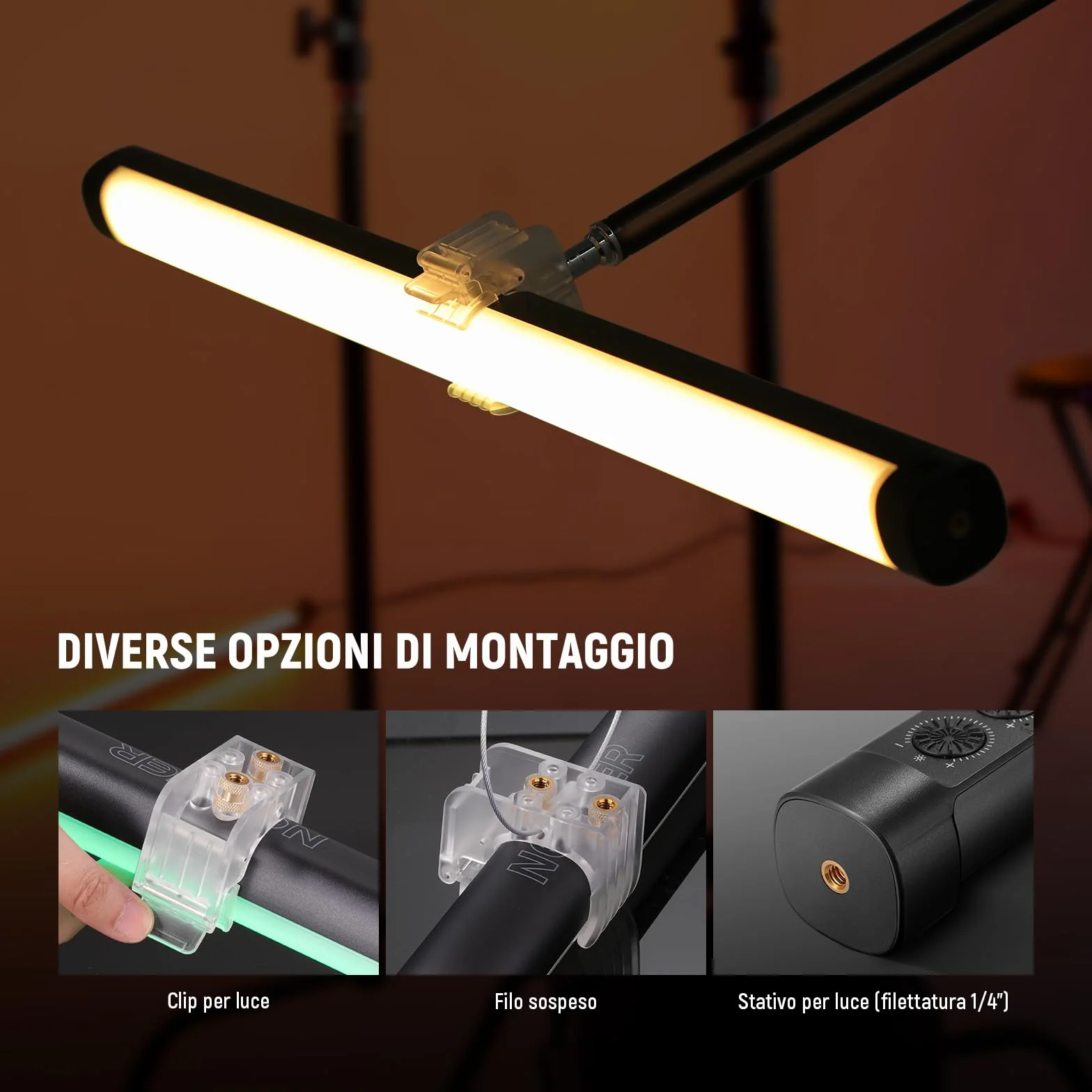 NEEWER TL60 Luce Tubo RGB, Barra Luminosa per Video a LED RGBWW a Colori Completi da 20W per Foto Studio Riprese Streaming, Controllo APP/2.4G/DMX, 7 Effetti Pixel 18 Scene, 2500-10000K CRI97+ TLCI98+