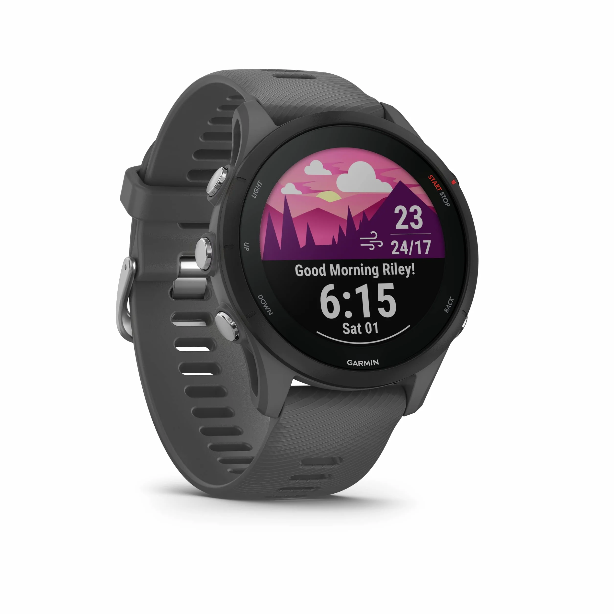 Garmin Forerunner 255 (Ricondizionato), Smartwatch per la corsa, 46mm, GPS multi-band, Cardio, VO2max, Running Power, Report mattutino, HRV Status, Piani gratuiti 5K, 10K e 21K, Recupero (Slate Gray)